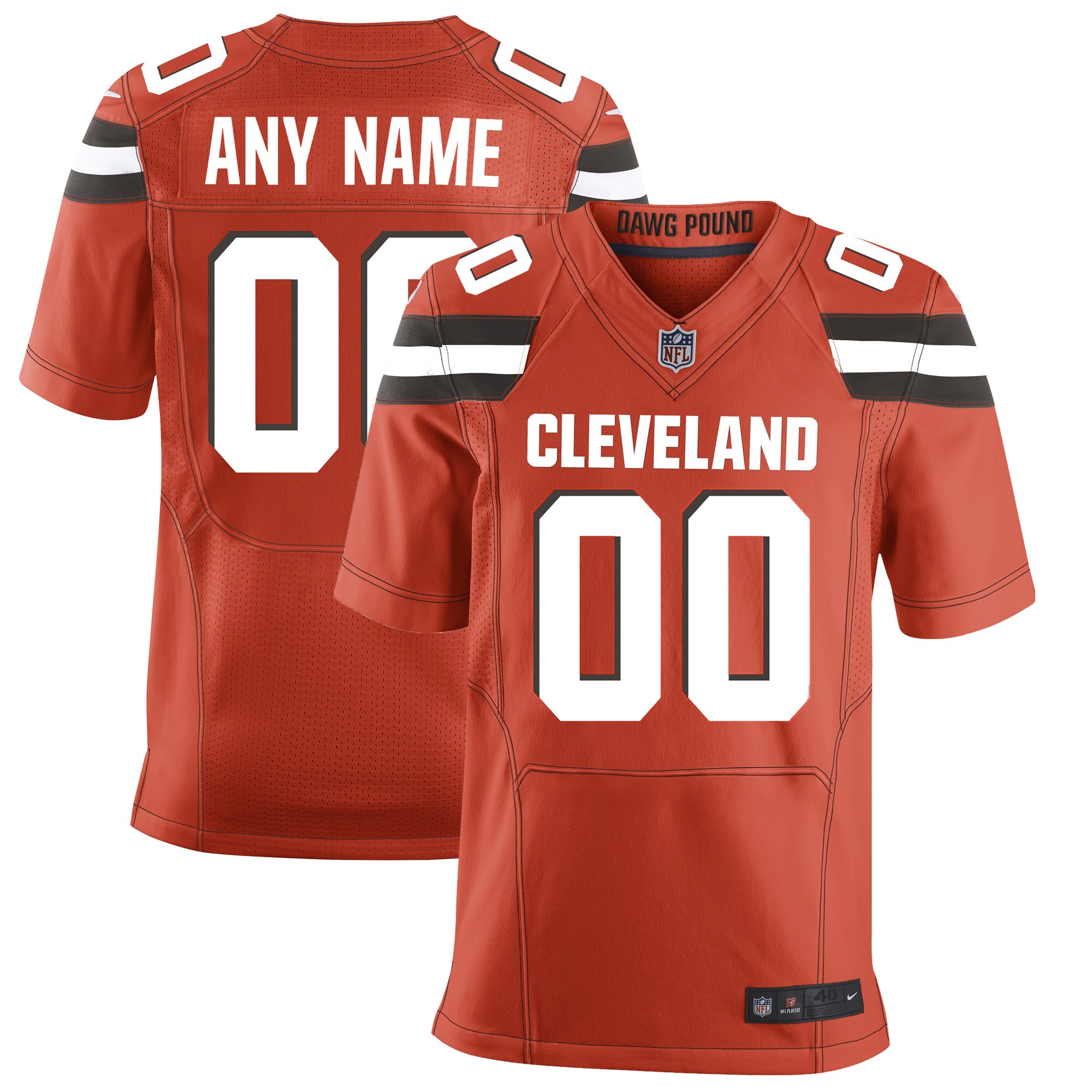 Cleveland Browns  Custom Alternate Elite Jersey - Orange