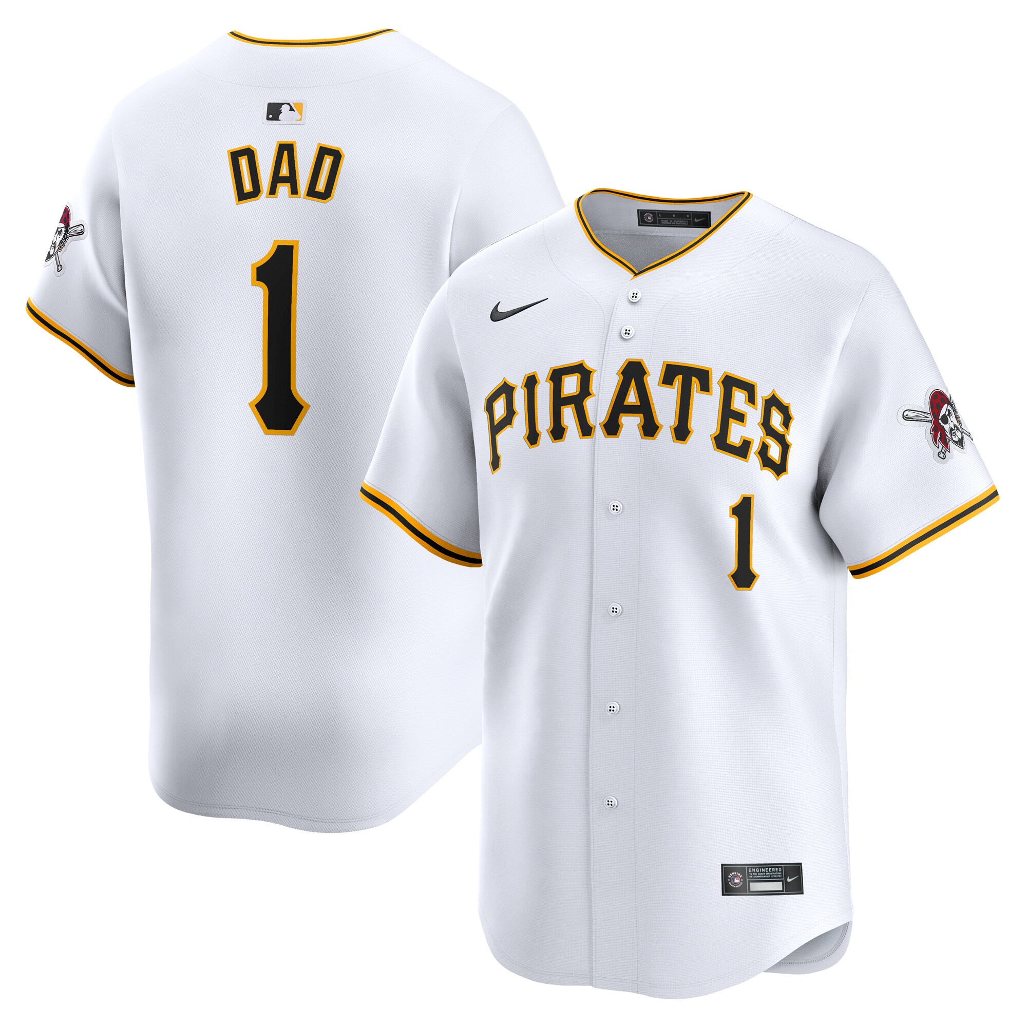 Pittsburgh Pirates  #1 Dad Home Limited Jersey - White