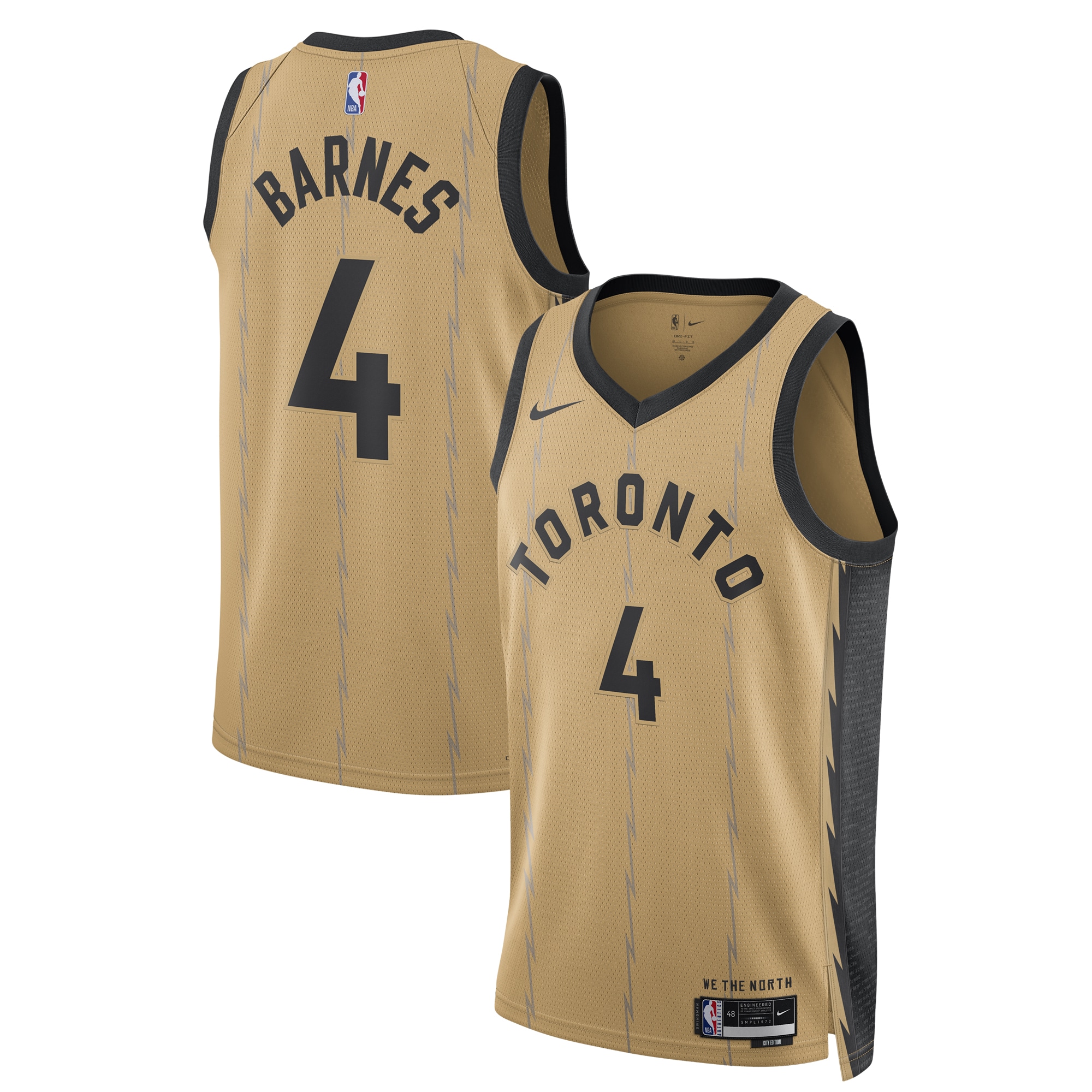 Scottie Barnes Toronto Raptors Unisex 2023\/24 Swingman Jersey - Gold - City Edition