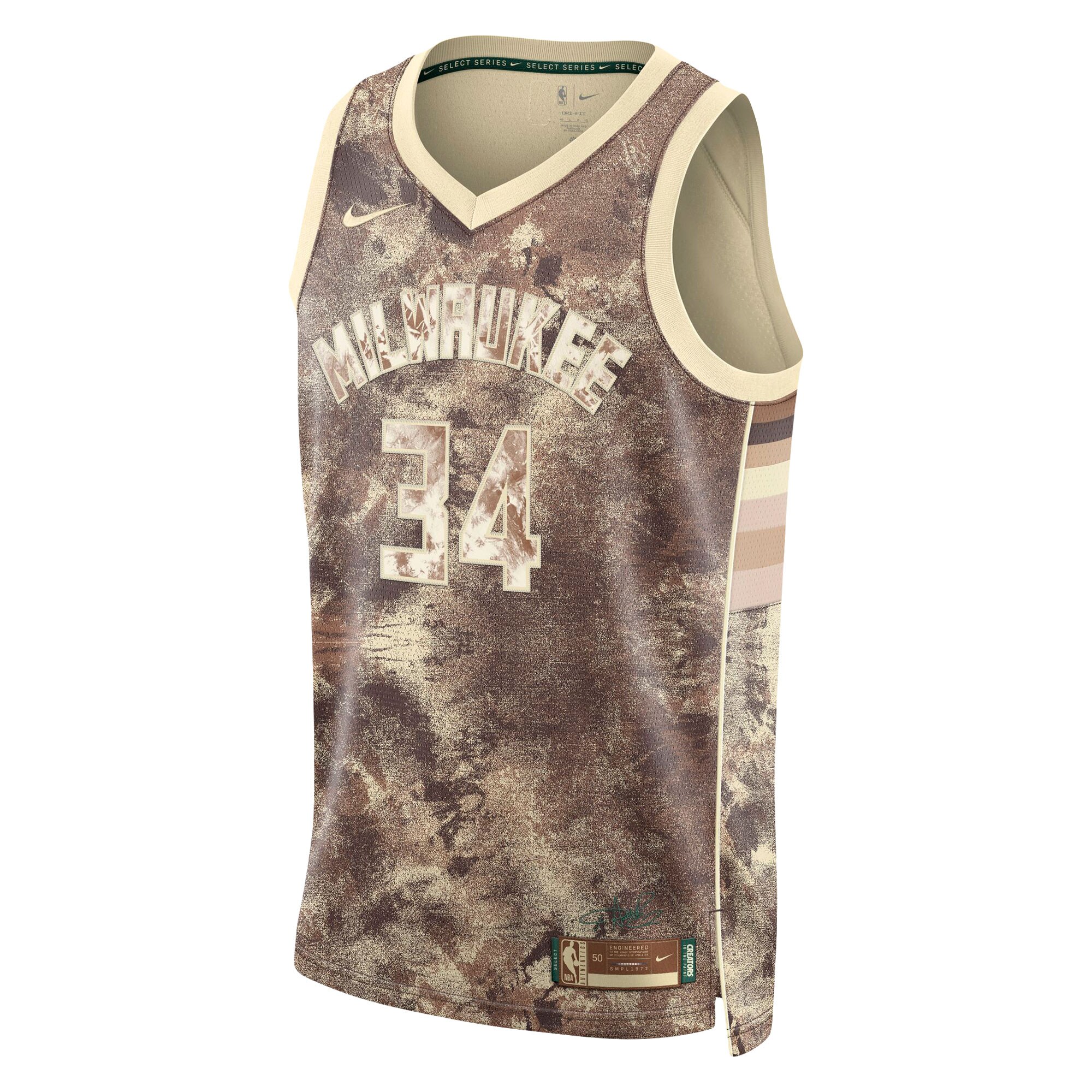Giannis Antetokounmpo Milwaukee Bucks Unisex Select Series Swingman Jersey - Brown
