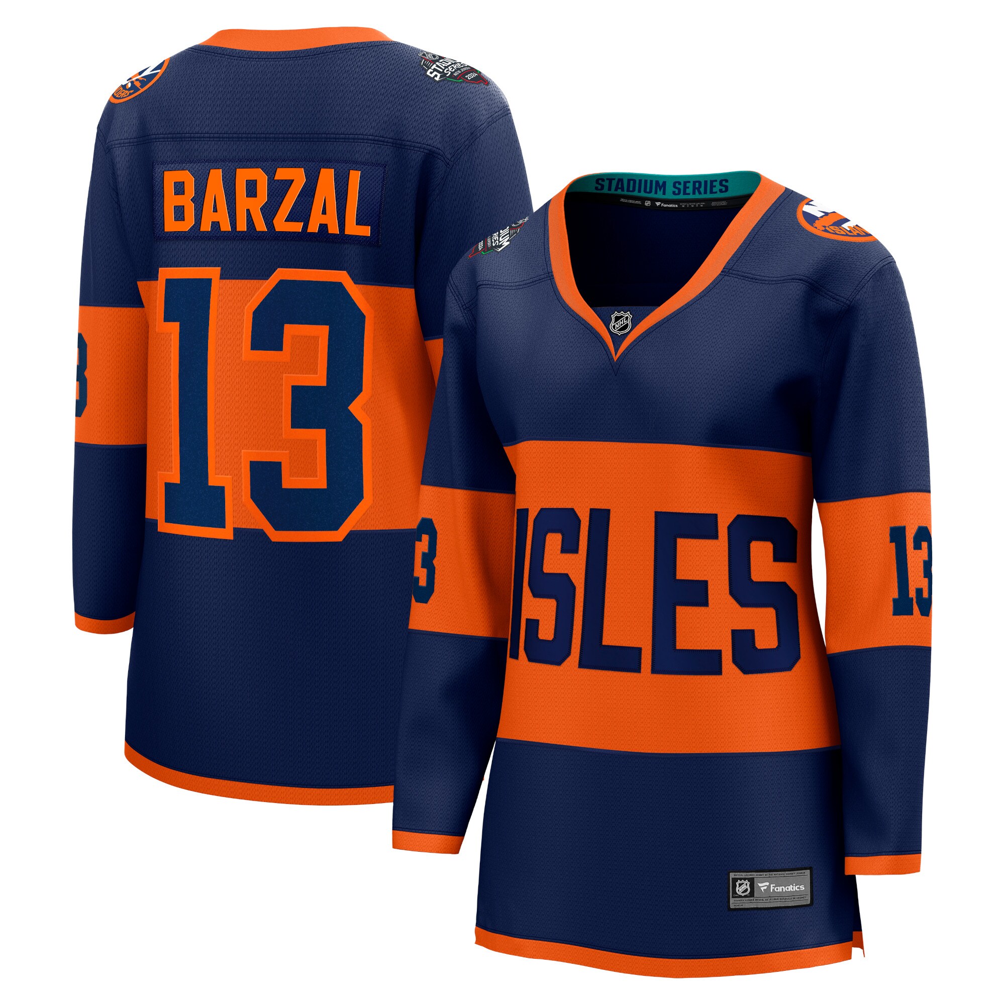 Mathew Barzal New York Islanders Fanatics Women's 2024 NHL Stadium Series Breakaway Player Jersey Navy