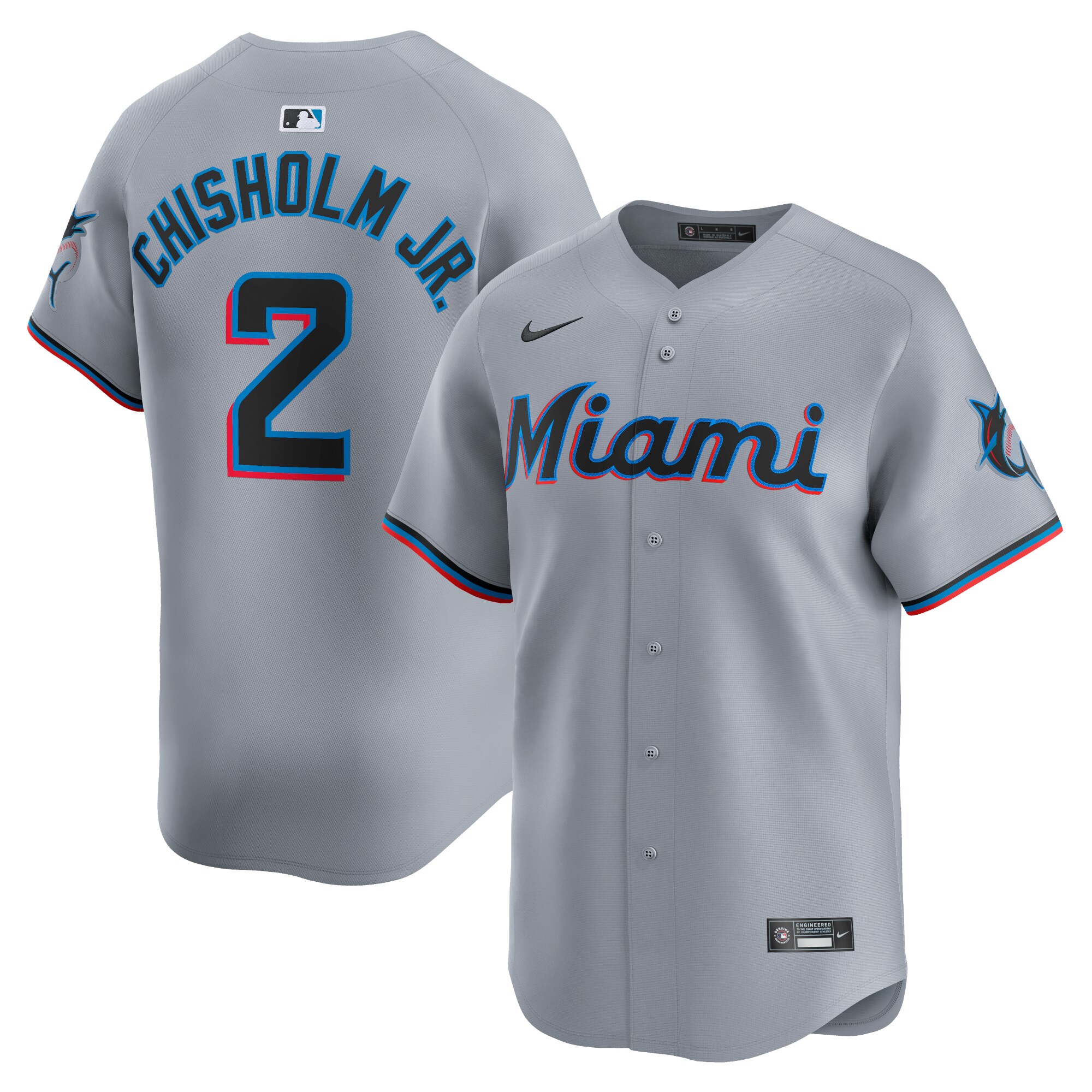 Jazz Chisholm Jr. Miami Marlins  Road Limited Player Jersey Gray