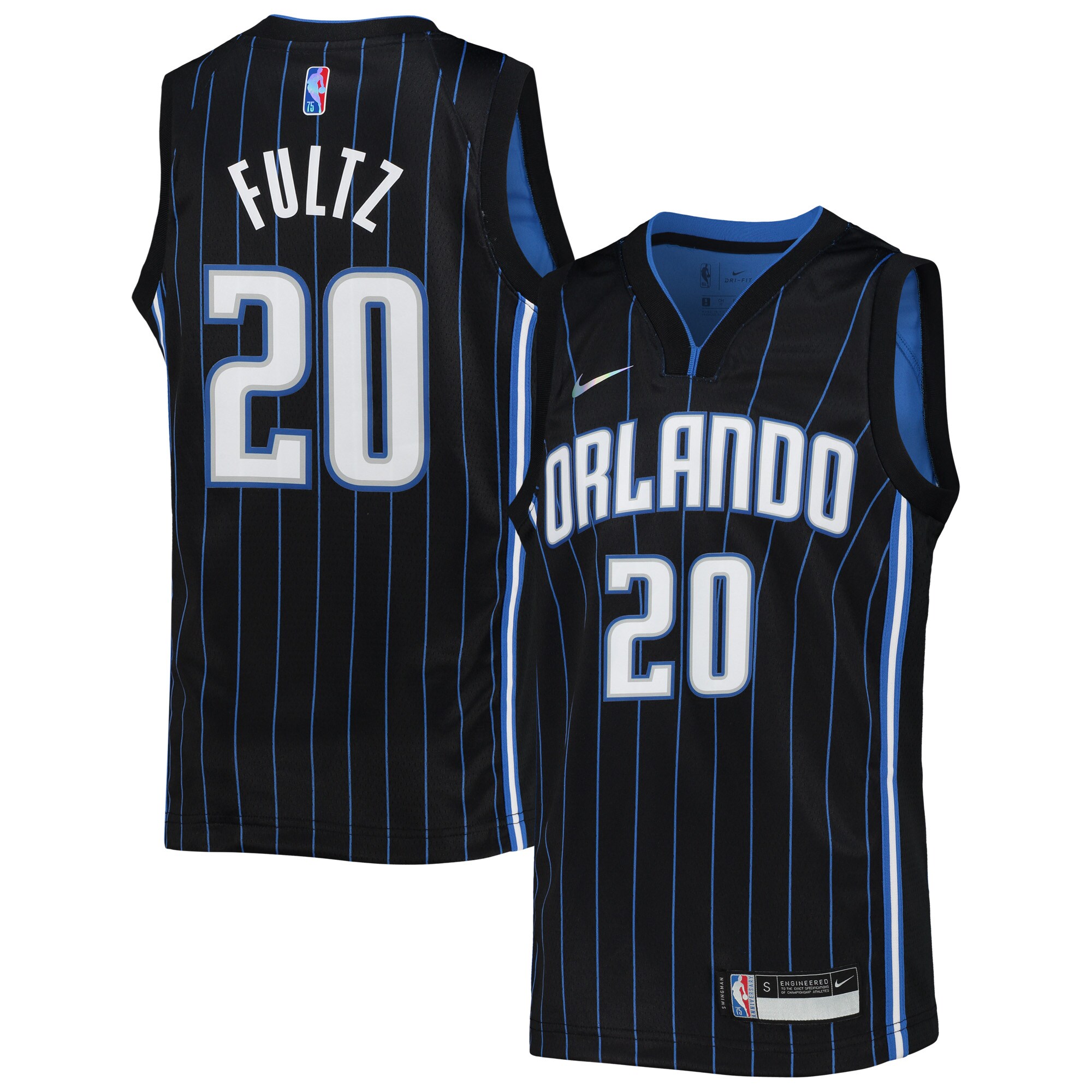 Markelle Fultz Orlando Magic Youth 2021\/22 Diamond Swingman Jersey - Icon Edition - Black