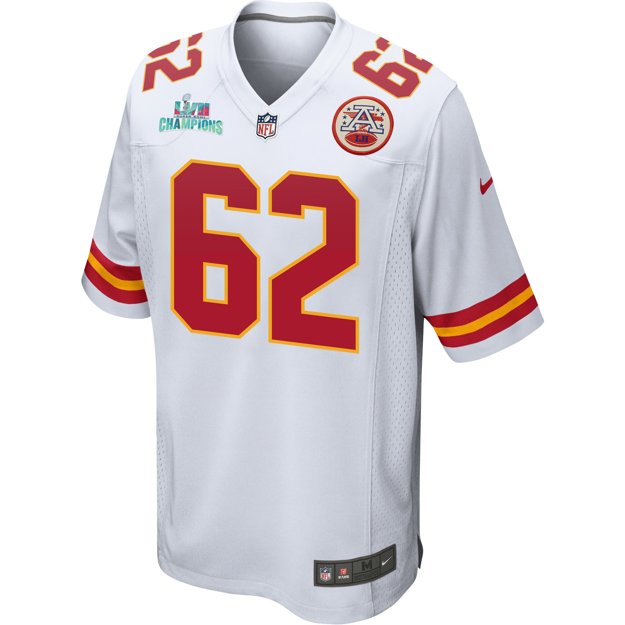 Joe Thuney 62 Kansas City Chiefs Super Bowl LVII Champions Men Game Jersey - White