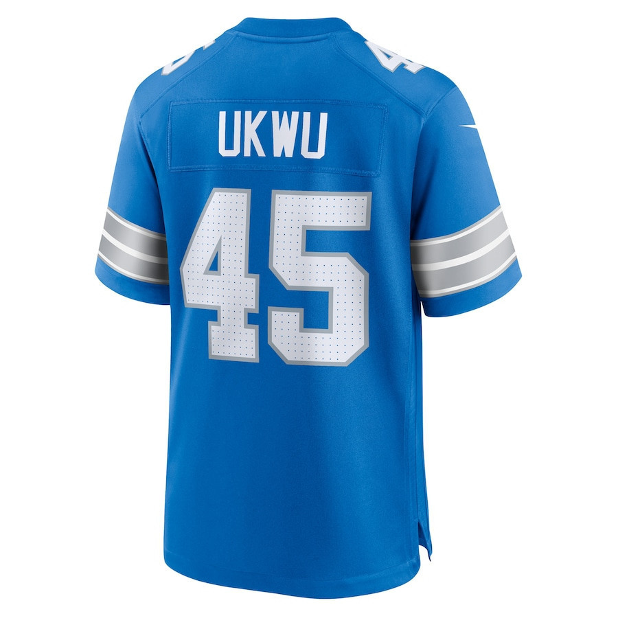 Isaac Ukwu #45 Detroit Lions Super Bowl LIX Jersey - Men's - Blue