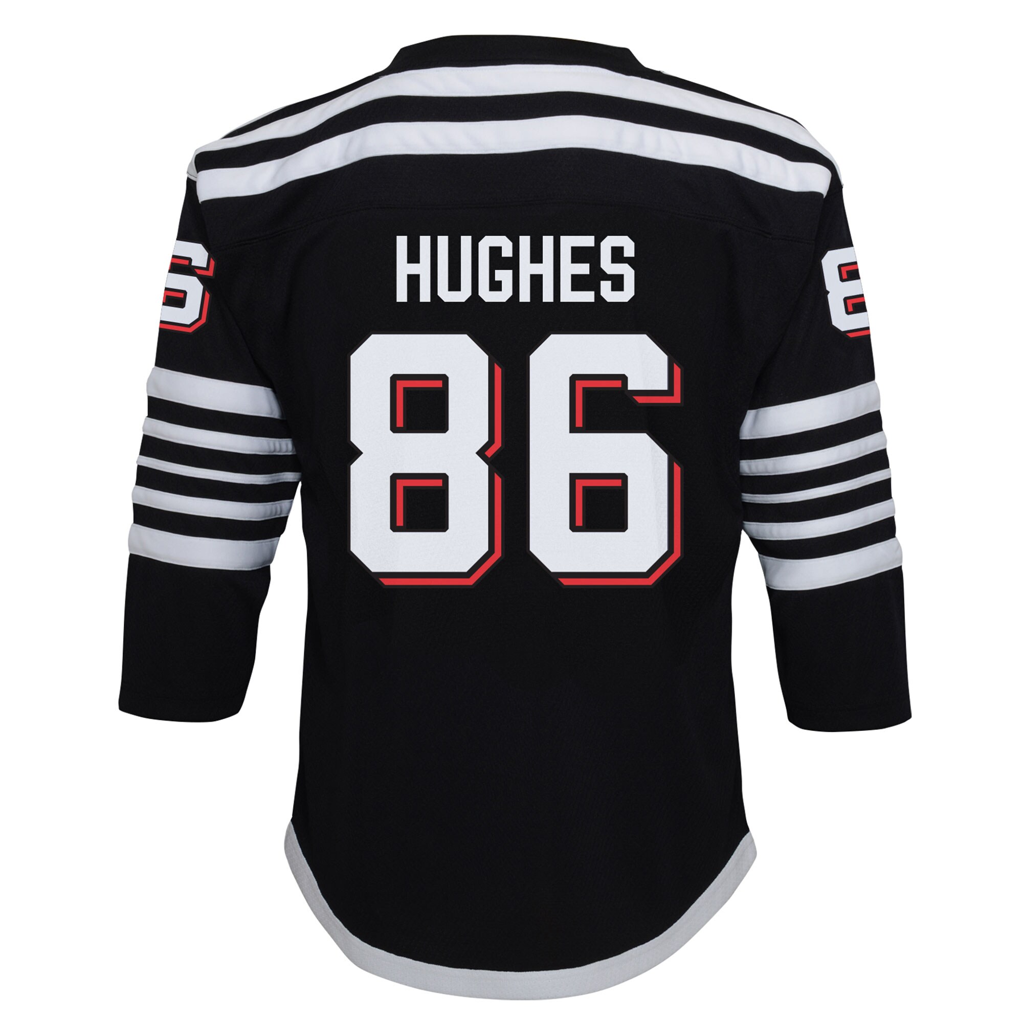 Jack Hughes New Jersey Devils Youth Alternate Replica Player Jersey - Black