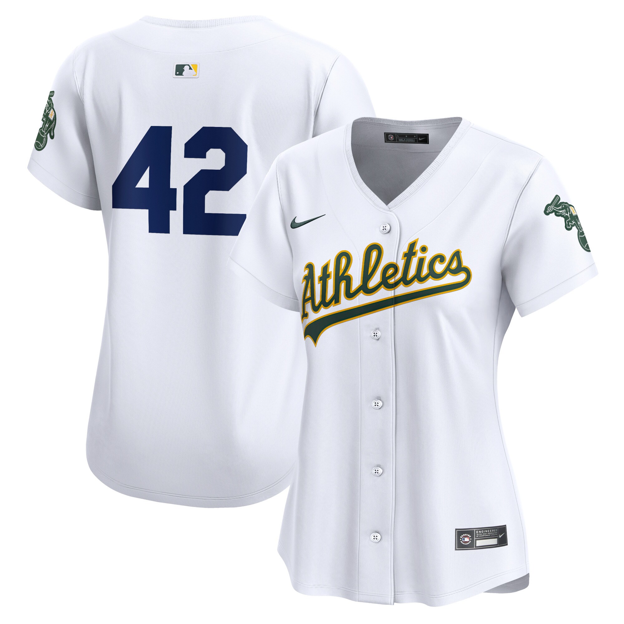 Oakland Athletics Women's 2024 Jackie Robinson Day Home Limited Jersey White