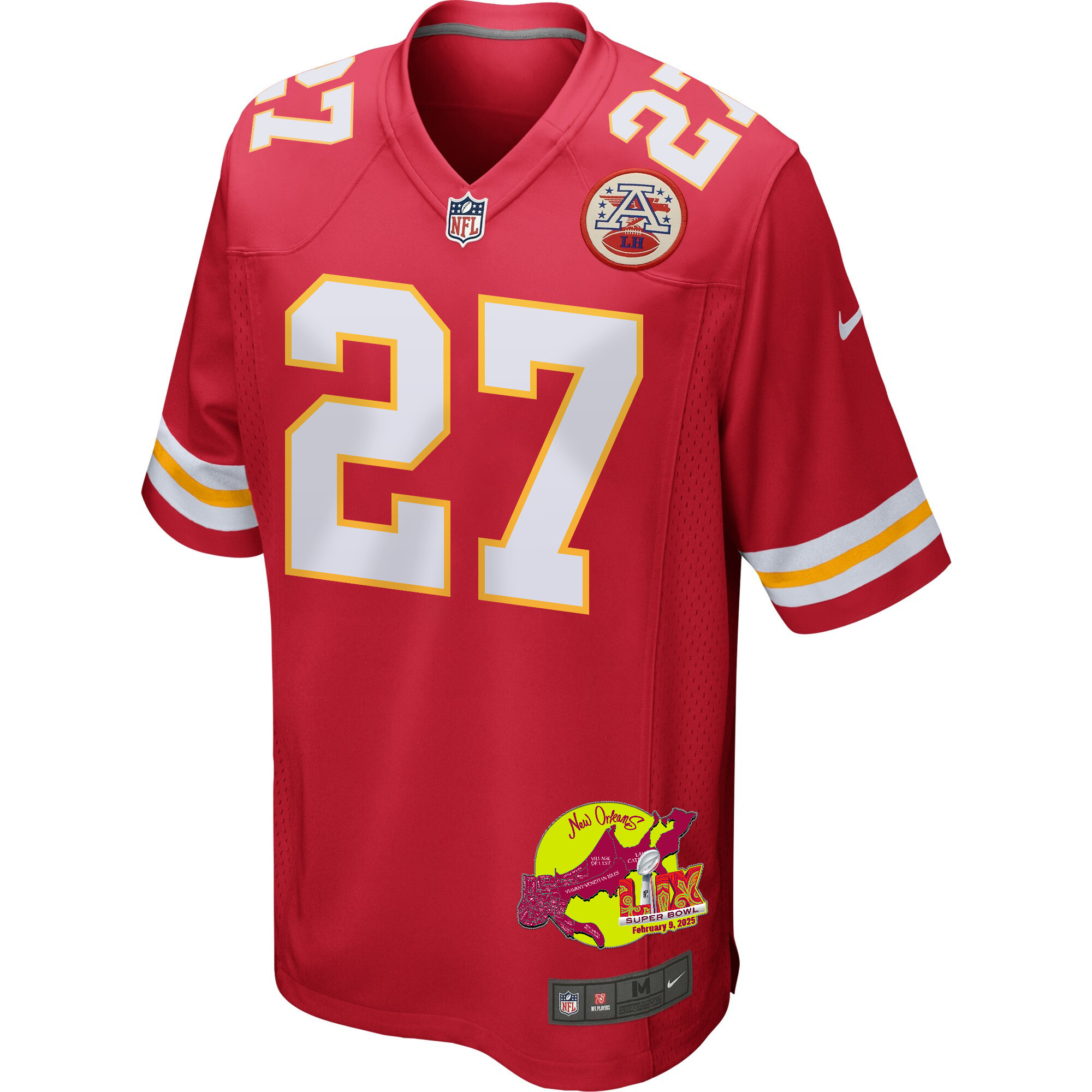 Chamarri Conner 27 Kansas City Chiefs Super Bowl LIX New Orleans Patch Game Men Jersey - Red