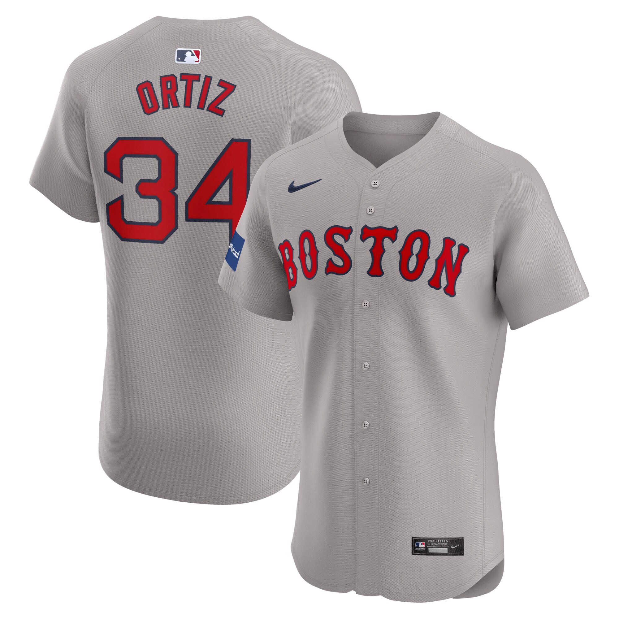 David Ortiz Boston Red Sox  Road Elite Player Jersey - Gray
