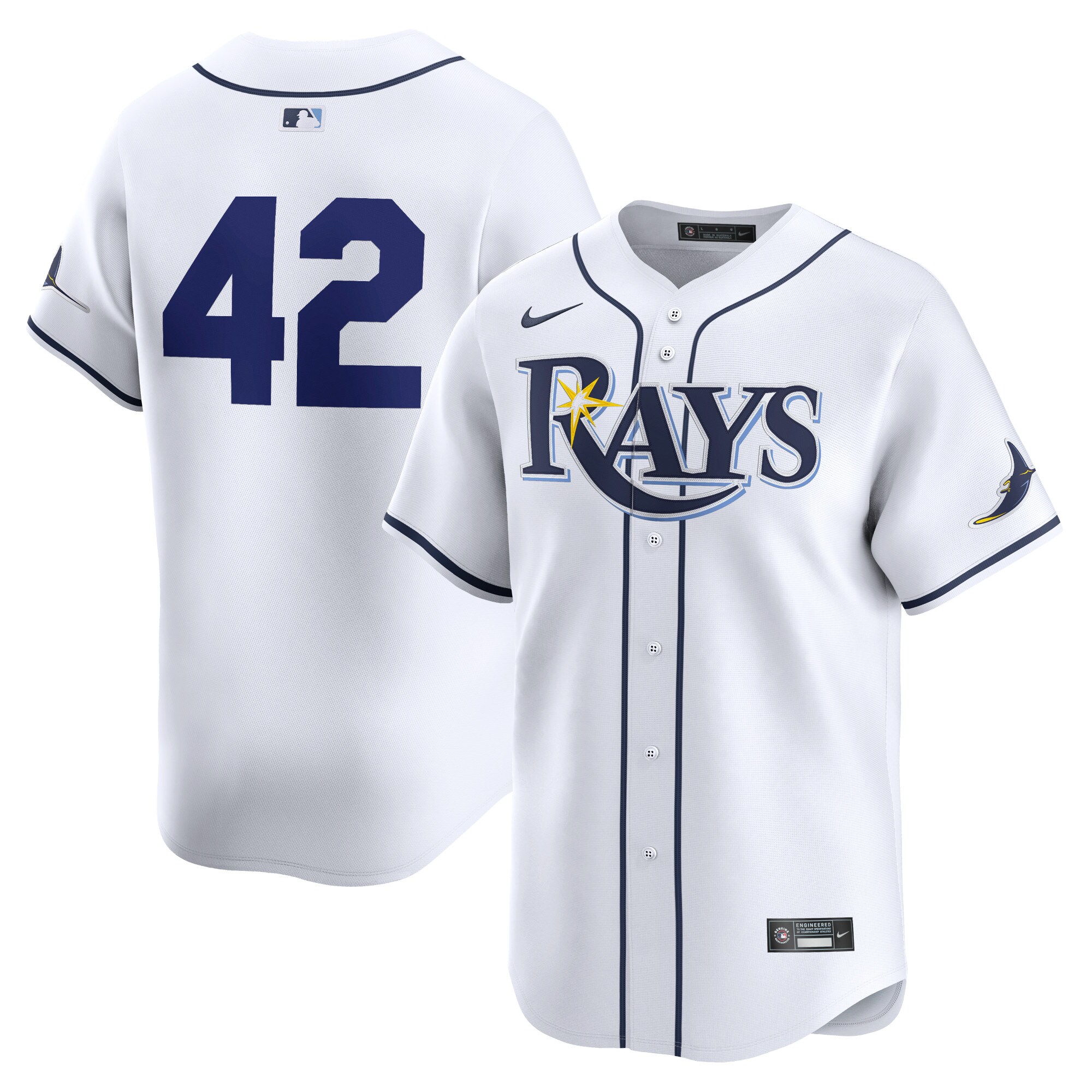 Tampa Bay Rays  2024 Jackie Robinson Day Home Limited Jersey White