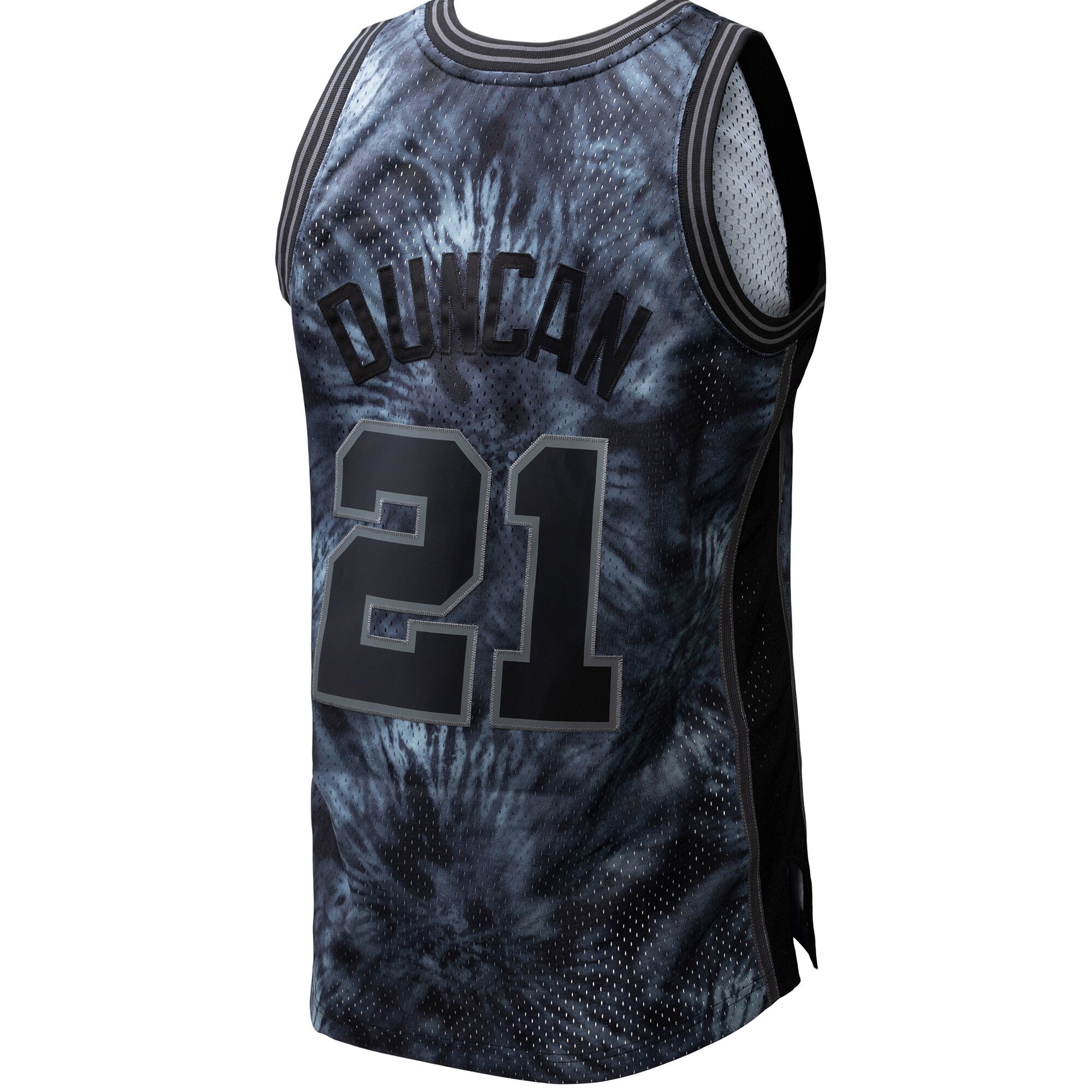Tim Duncan San Antonio Spurs Mitchell & Ness Hardwood Classics 1998\/99 Tie-Dye Swingman Jersey - Black