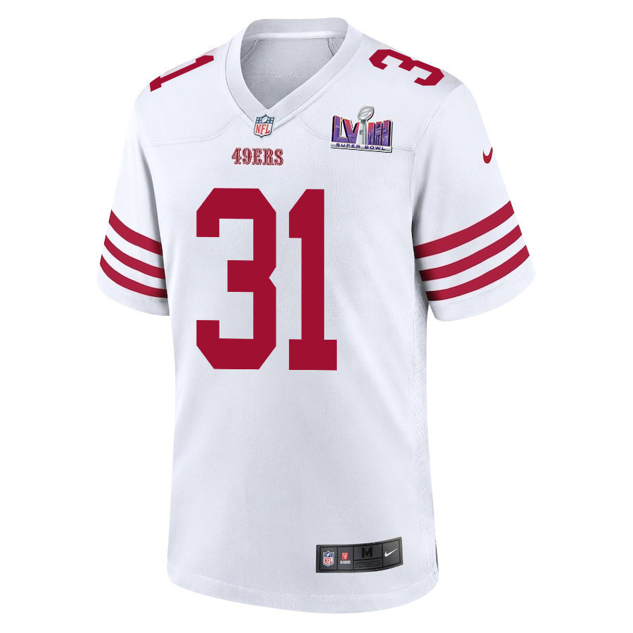 Tashaun Gipson Sr. 31 San Francisco 49ers Super Bowl LVIII Patch Game Men Jersey - White