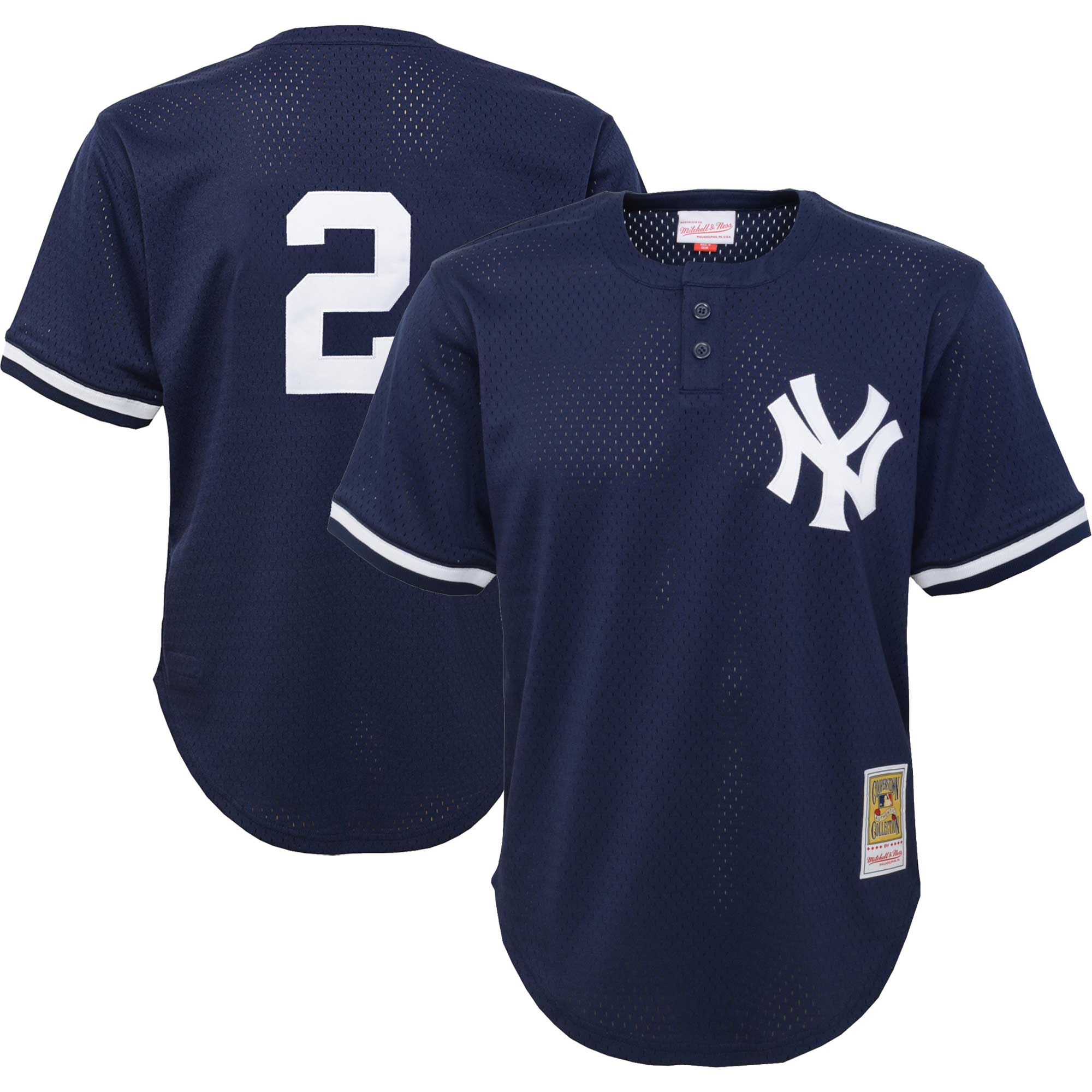 Derek Jeter New York Yankees Mitchell & Ness Youth Cooperstown CollectionMesh Batting Practice Jersey - Navy