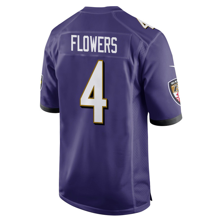 Zay Flowers 4 Baltimore Ravens Super Bowl LIX New Orleans Patch Game Men Jersey - Purple