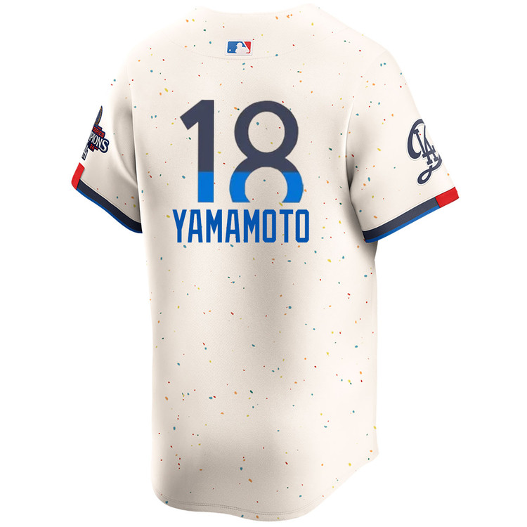 Yoshinobu Yamamoto Los Angeles Dodgers City Connect Limited World Series Champions Jersey
