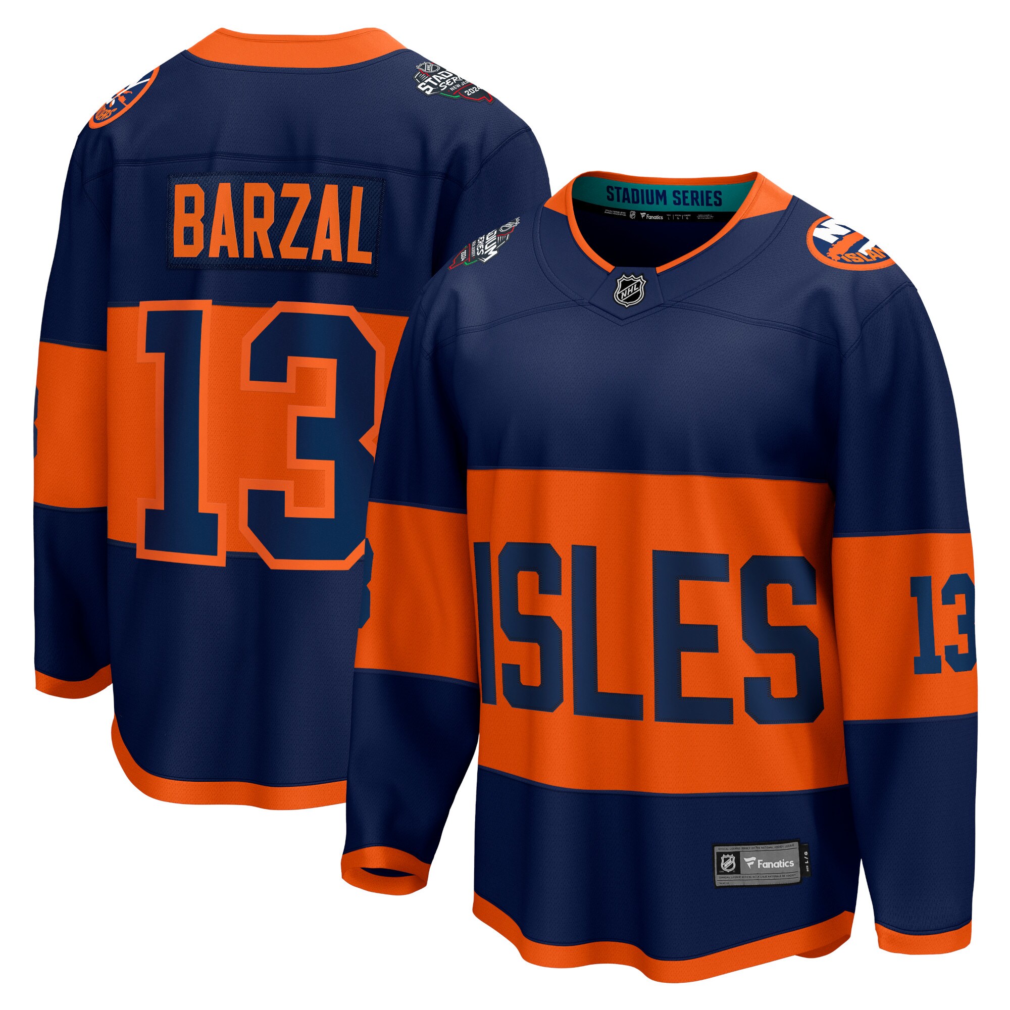Mathew Barzal New York Islanders Fanatics 2024 NHL Stadium Series Breakaway Player Jersey Navy
