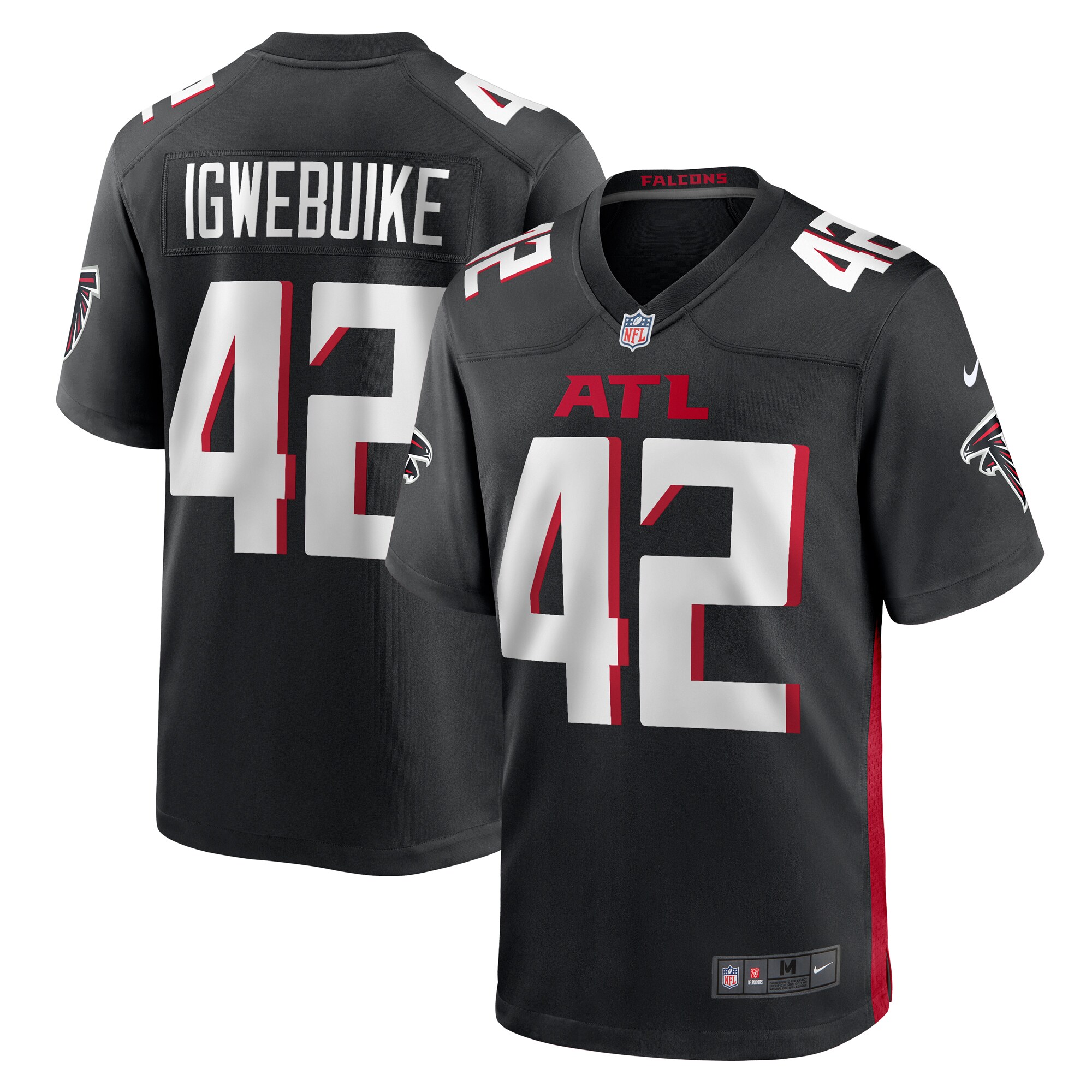 Godwin Igwebuike Atlanta Falcons   Game Jersey -  Black