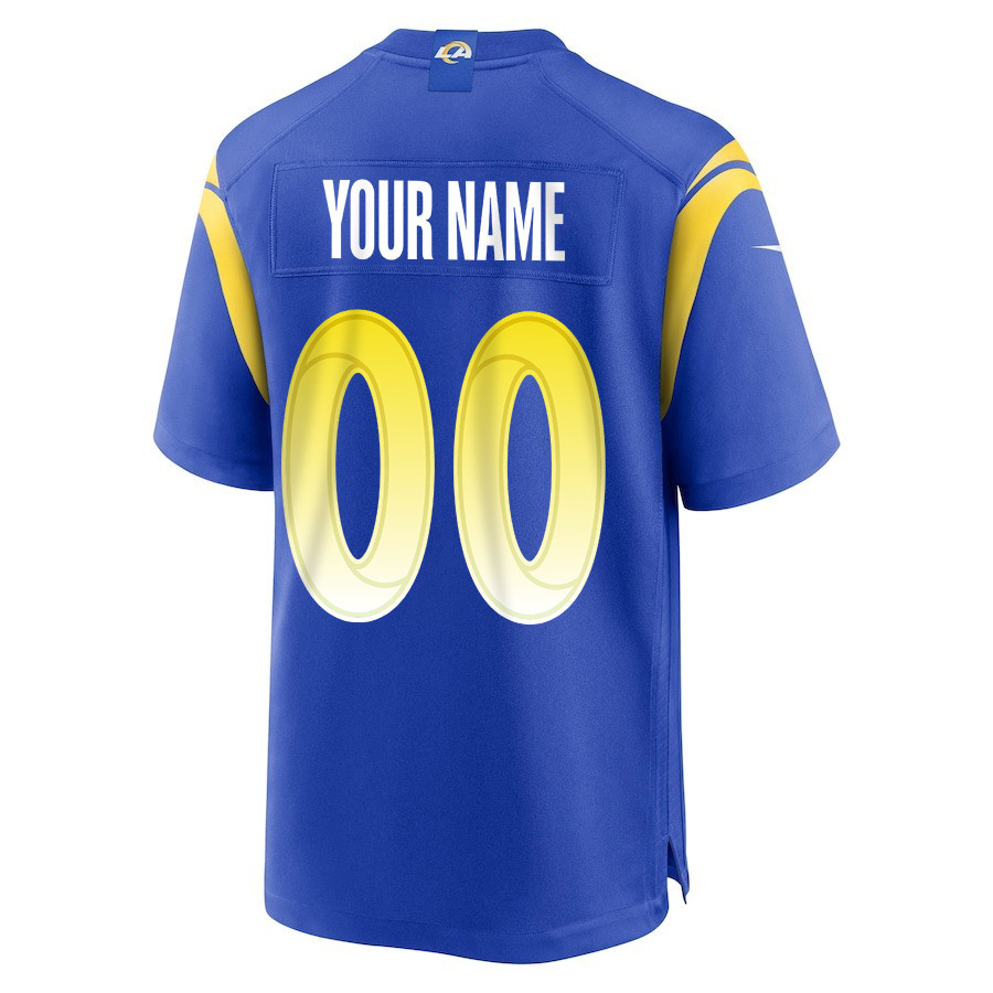 Los Angeles Rams Super Bowl LIX New Orleans Patch Game Men Custom Jersey - Royal