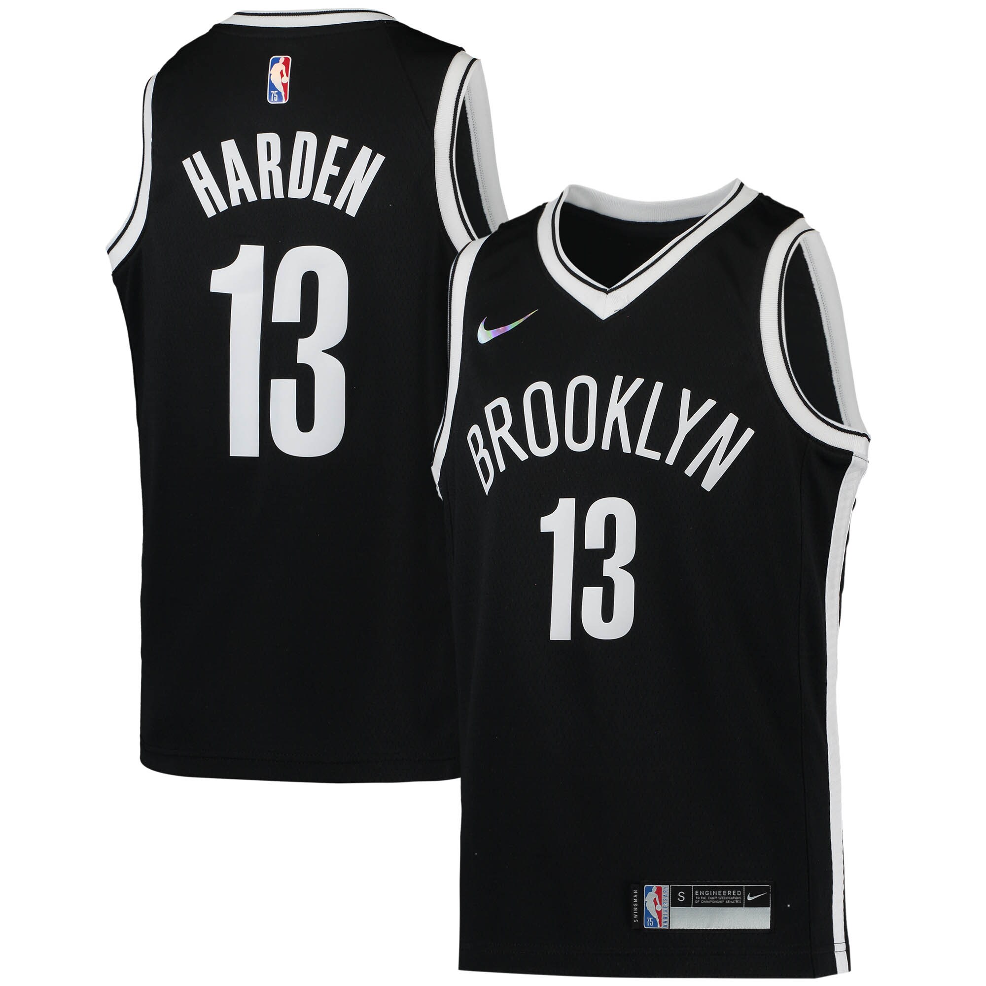 James Harden Brooklyn Nets Youth 2021\/22 Diamond Swingman Jersey - Icon Edition - Black