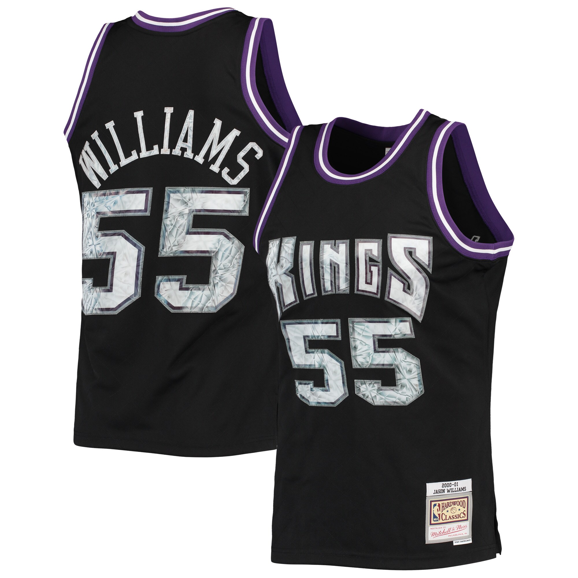 Jason Williams Sacramento Kings Mitchell & Ness 2000\/01 Hardwood Classics NBA 75th Anniversary Diamond Swingman Jersey - Black