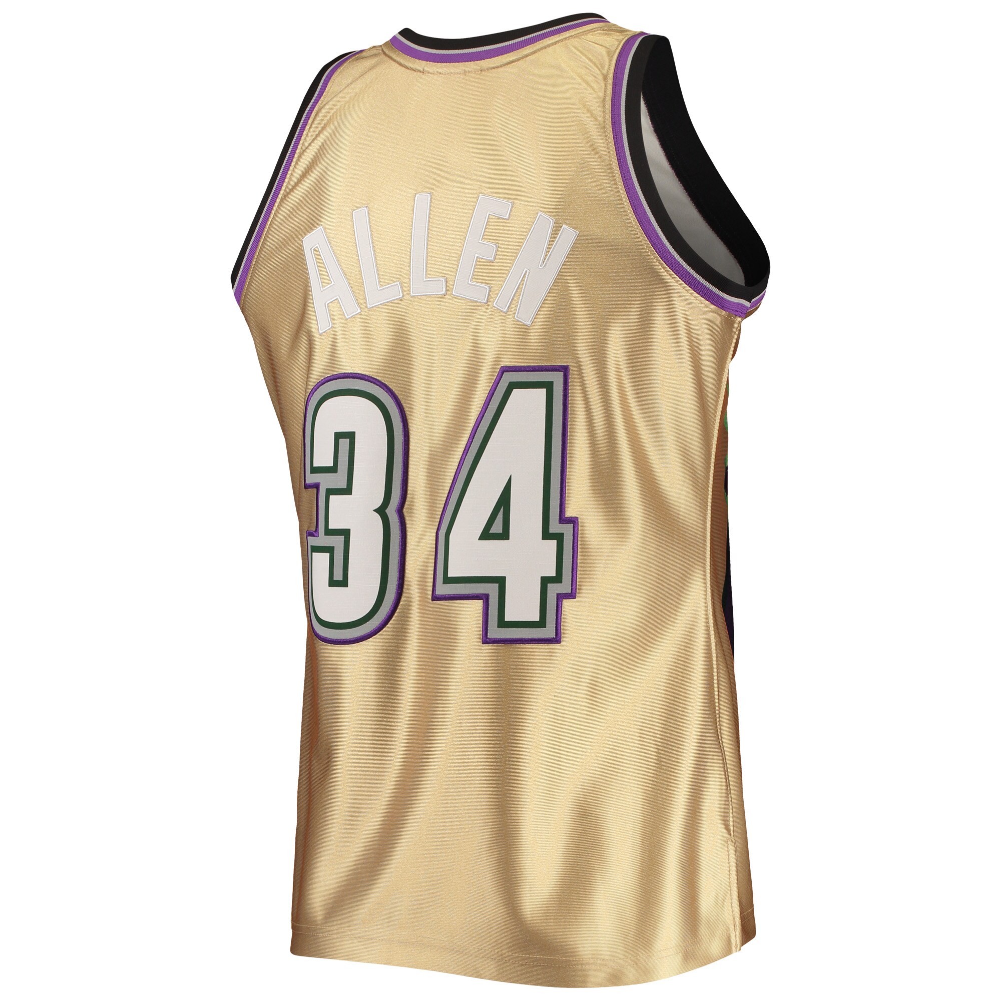 Ray Allen Milwaukee Bucks Mitchell & Ness 75th Anniversary 1996\/97 Hardwood Classics Swingman Jersey - Gold