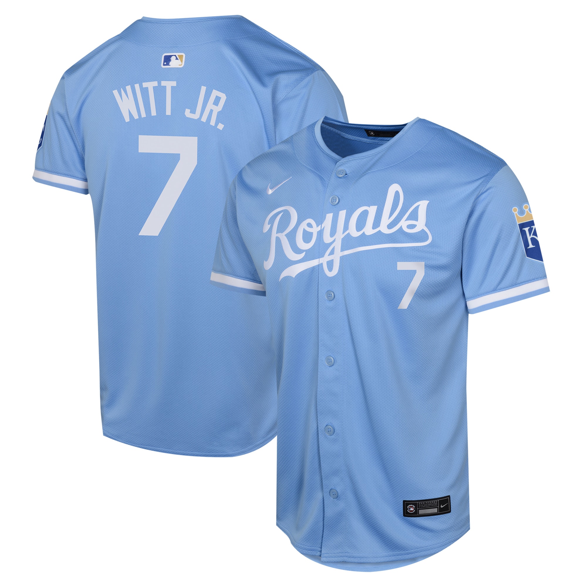 Bobby Witt Kansas City Royals Youth Alternate Limited Player Jersey Light Blue
