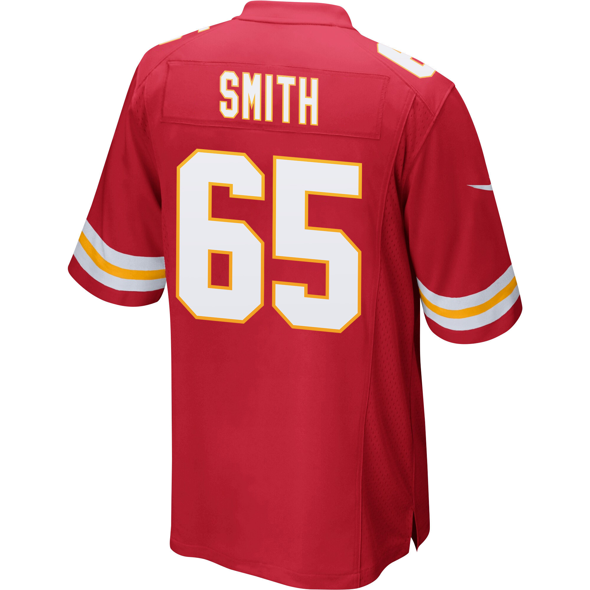 Trey Smith 65 Kansas City Chiefs Super Bowl LVII Champions 3 Stars Men Game Jersey - Red