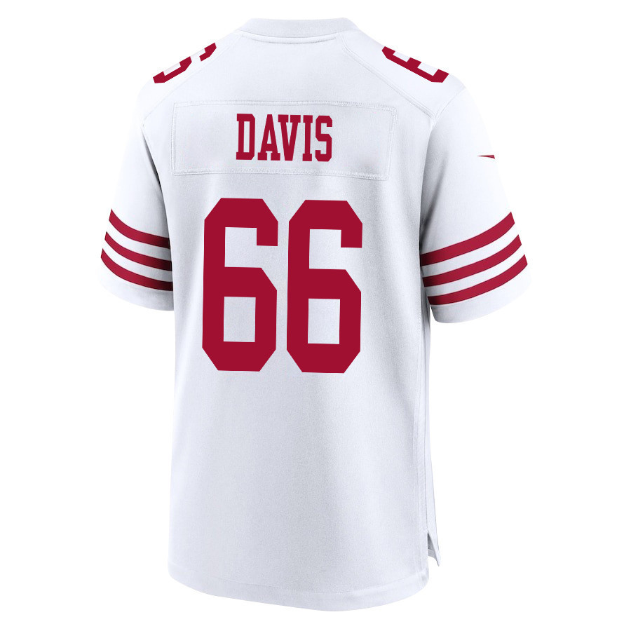 Jesse Davis 66 San Francisco 49ers Super Bowl LVIII Patch Game Men Jersey - White