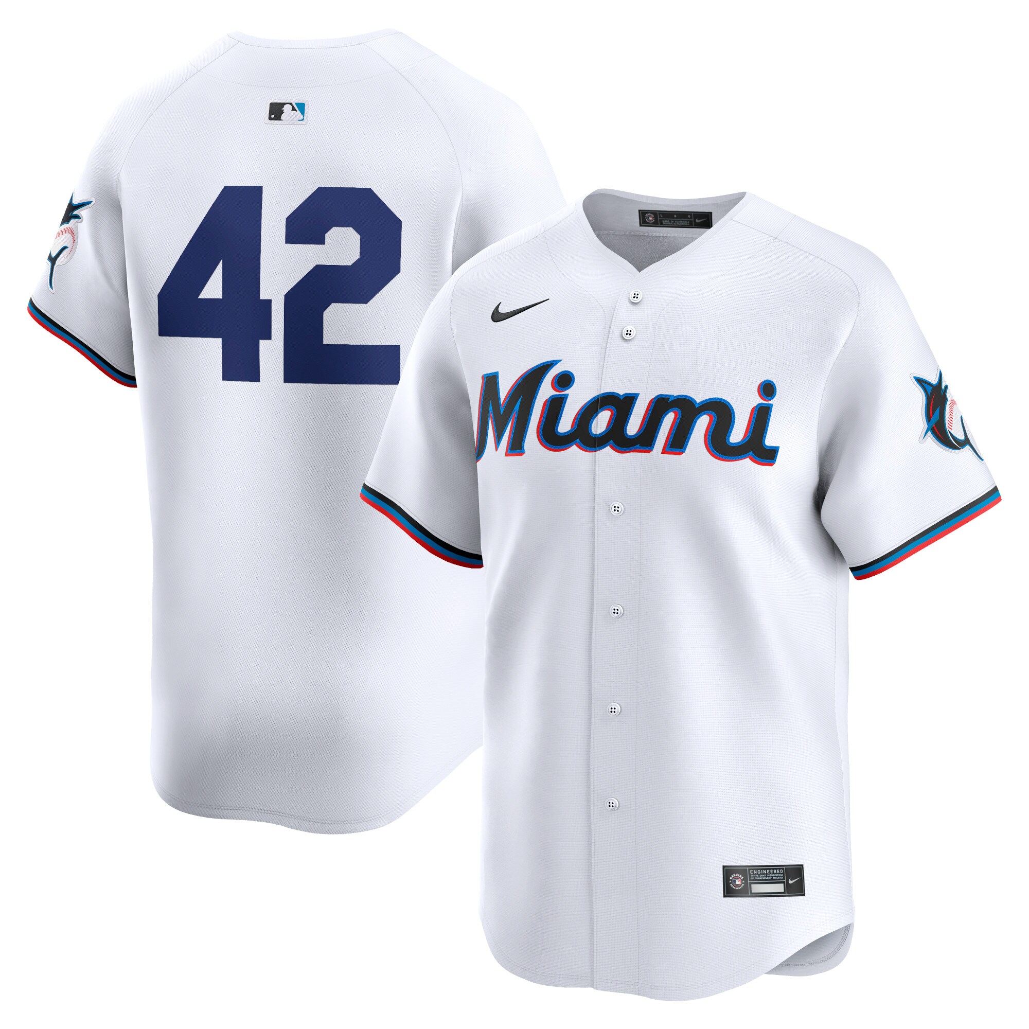 Miami Marlins  2024 Jackie Robinson Day Home Limited Jersey White