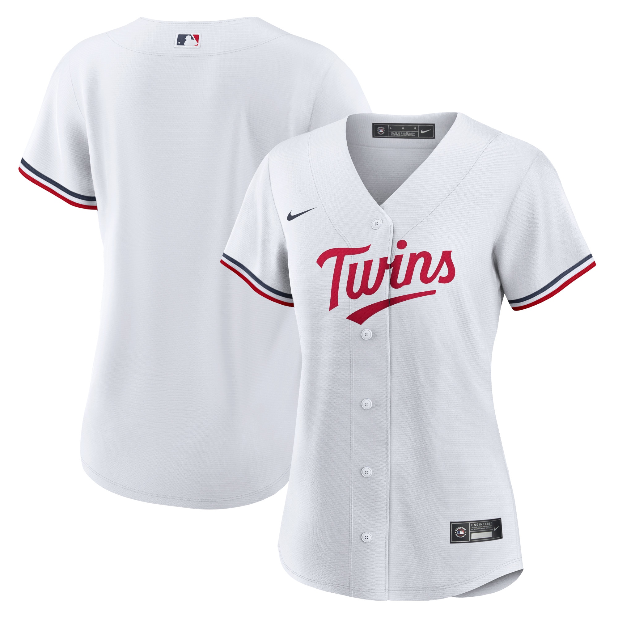 Minnesota Twins  Women's Home Replica Team Logo Jersey - White