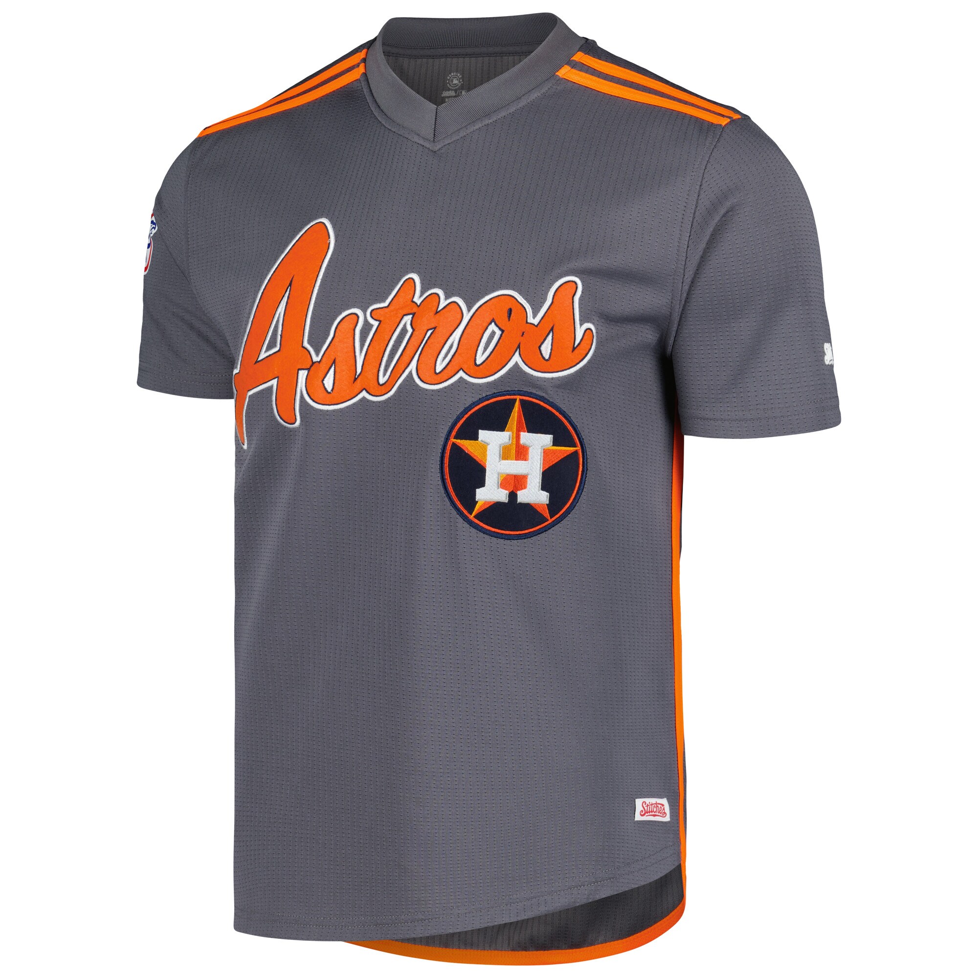 Houston Astros Stitches  Team V-Neck Jersey - Charcoal