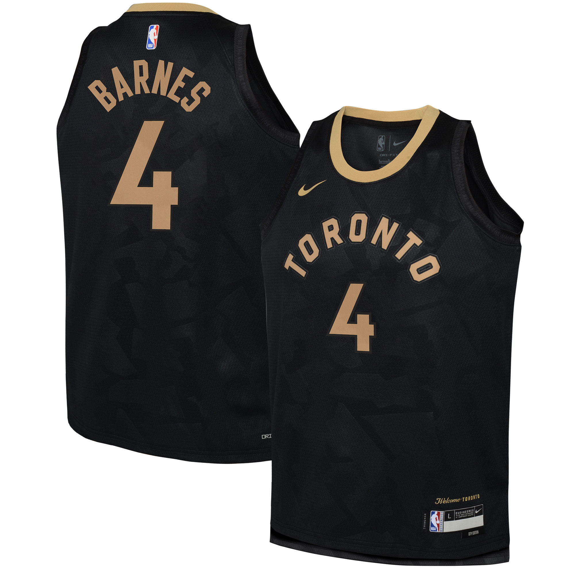 Scottie Barnes Toronto Raptors Youth 2022\/23 Swingman Jersey - City Edition - Black