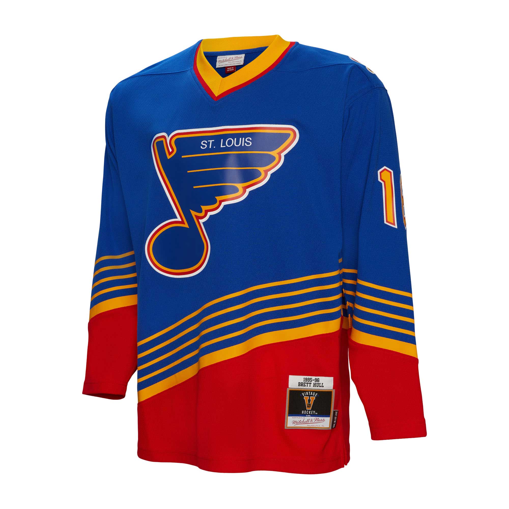 Brett Hull St. Louis Blues Mitchell & Ness 1995\/96 Blue Line Player Jersey - Blue