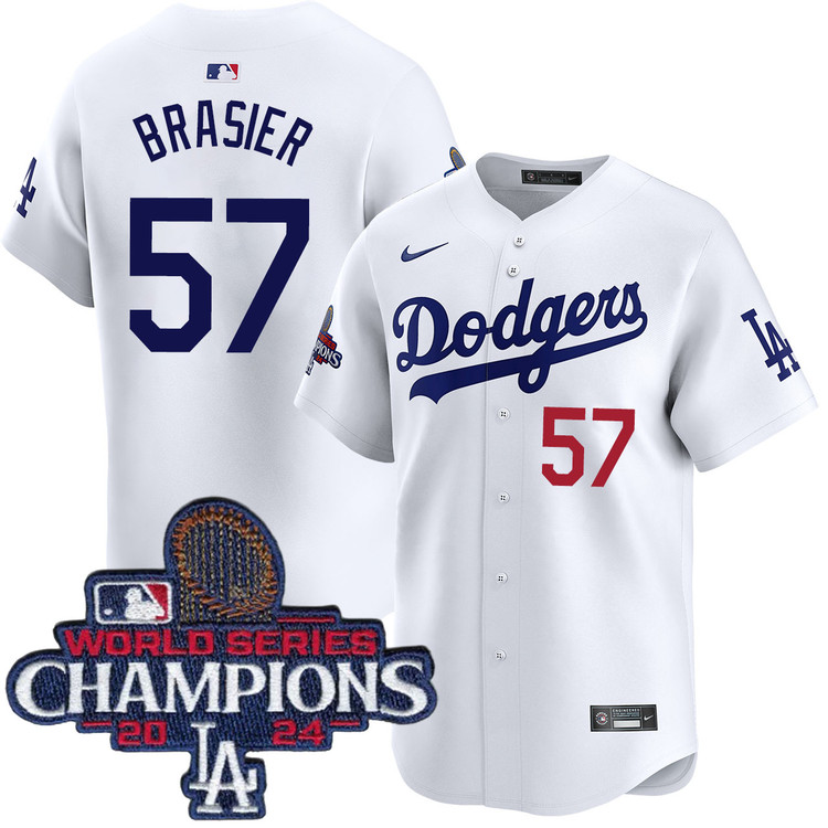 Ryan Brasier Los Angeles Dodgers Home Limited World Series Champions Jersey