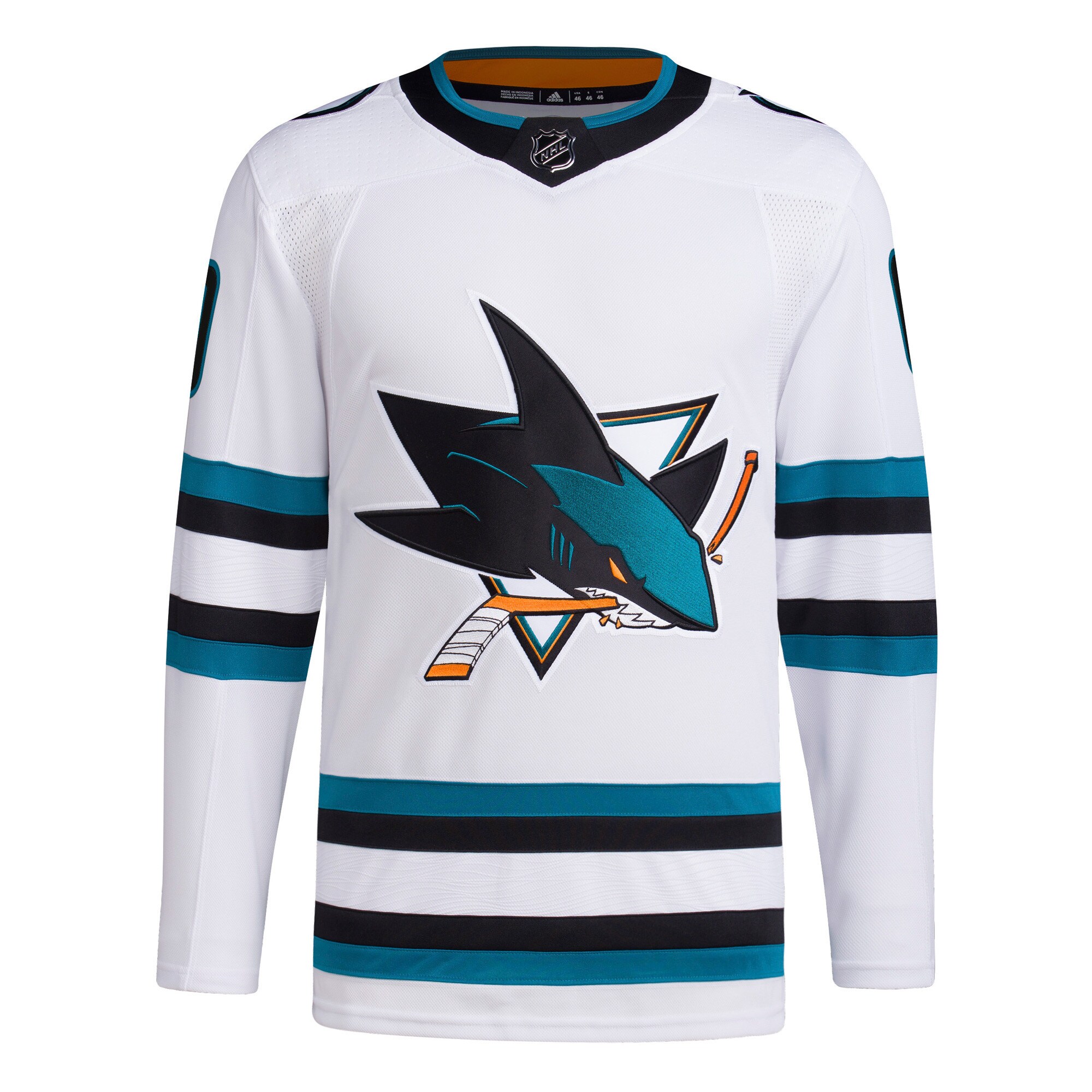 San Jose Sharks adidas Away Primegreen Authentic Custom Jersey - White