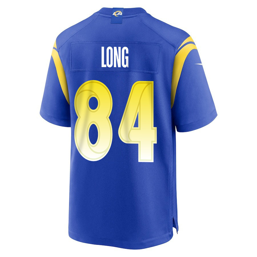 Hunter Long 84 Los Angeles Rams Super Bowl LIX New Orleans Patch Game Men Jersey - Royal