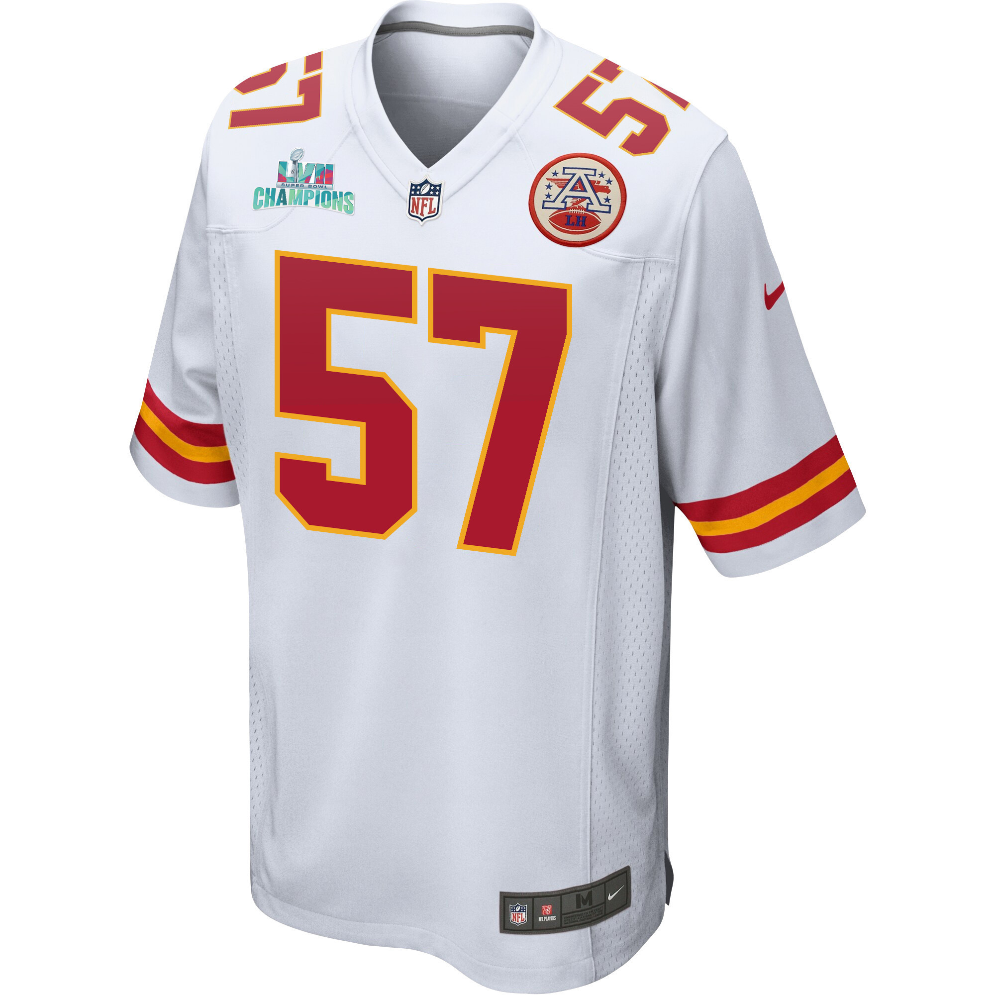 Orlando Brown 57 Kansas City Chiefs Super Bowl LVII Champions Men Game Jersey - White