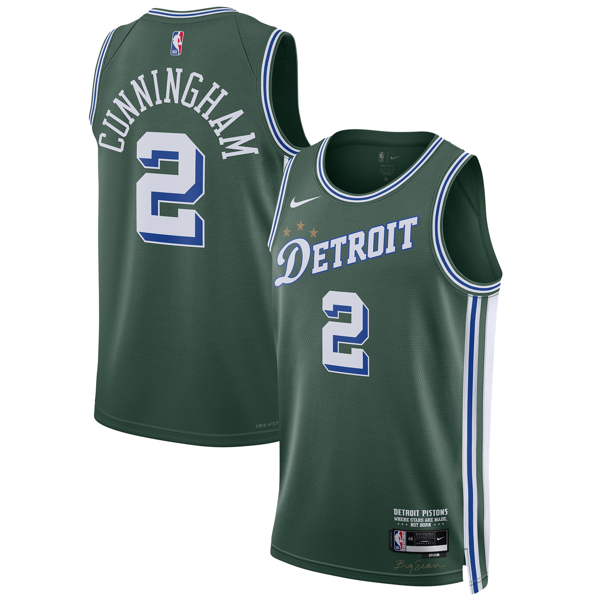 Cade Cunningham Detroit Pistons Unisex 2022\/23 Swingman Jersey - City Edition - Green