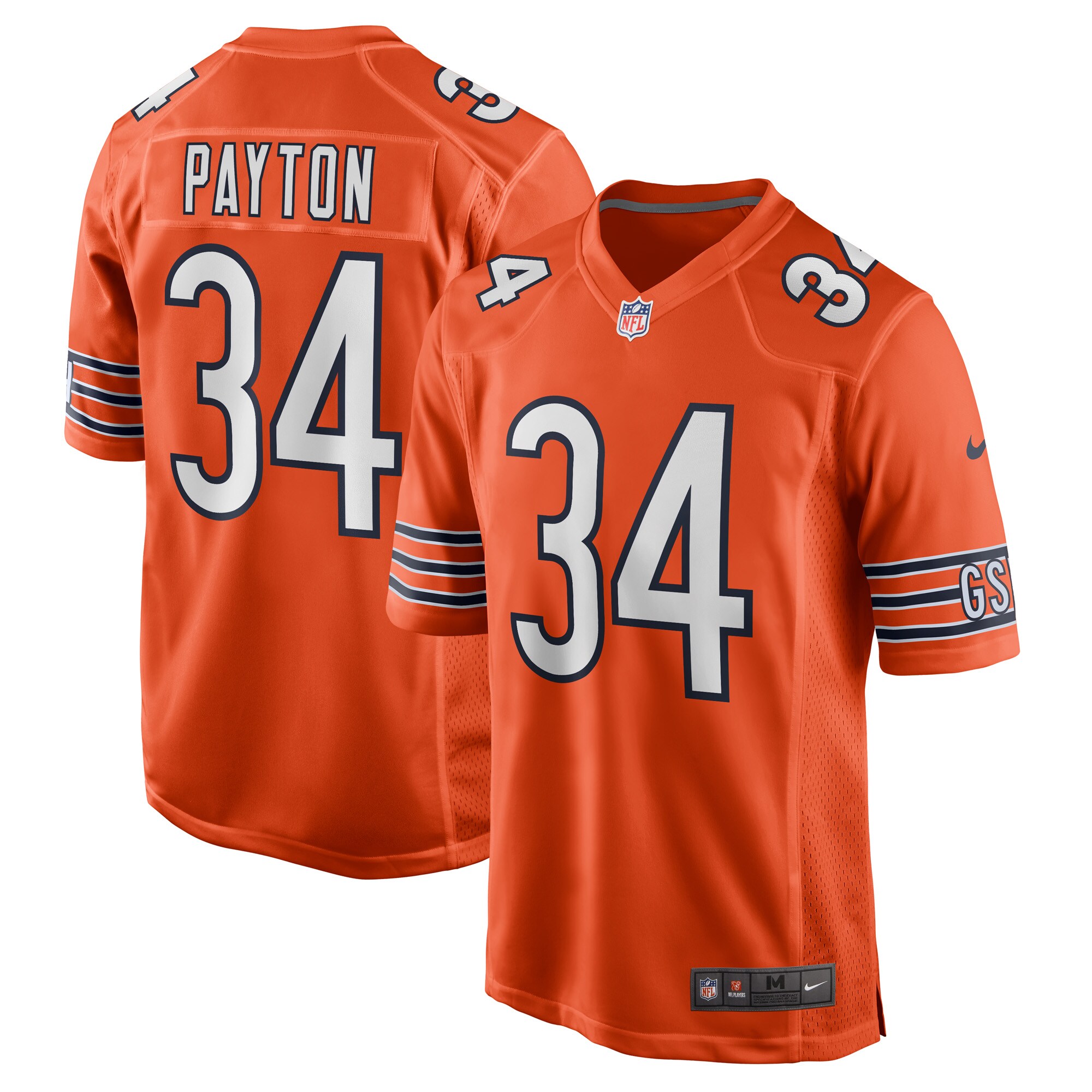 Walter Payton Chicago Bears  Retired Player Jersey - Orange