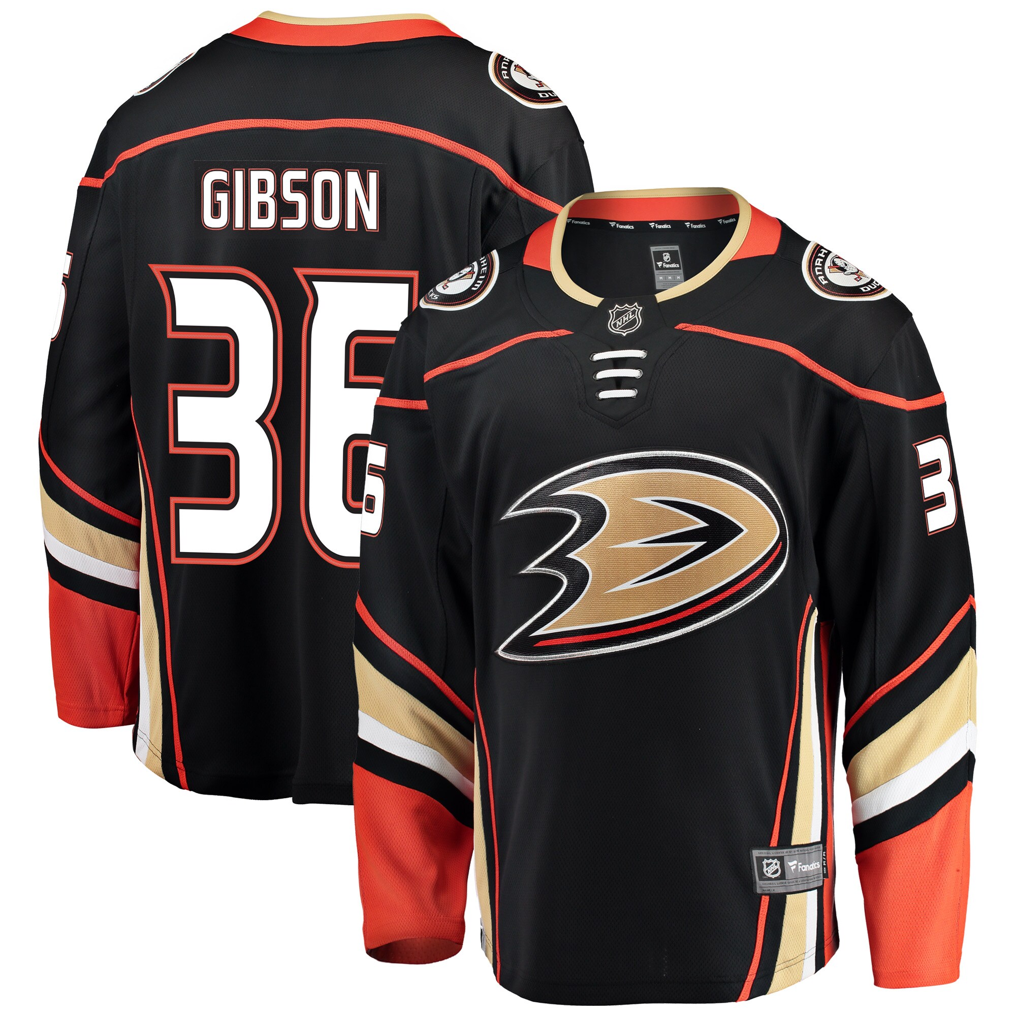 John Gibson Anaheim Ducks Fanatics Breakaway Player Jersey - Black