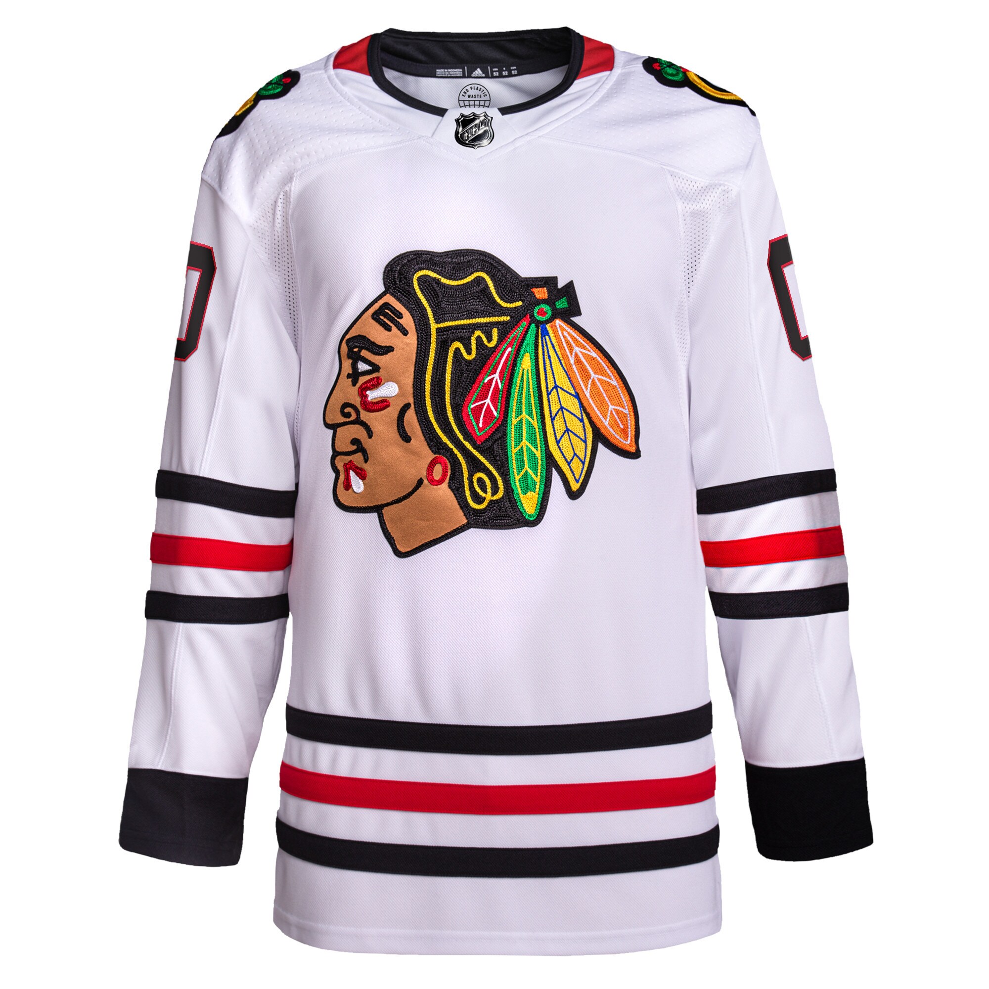 Chicago Blackhawks adidas Away Primegreen Authentic Custom Jersey - White