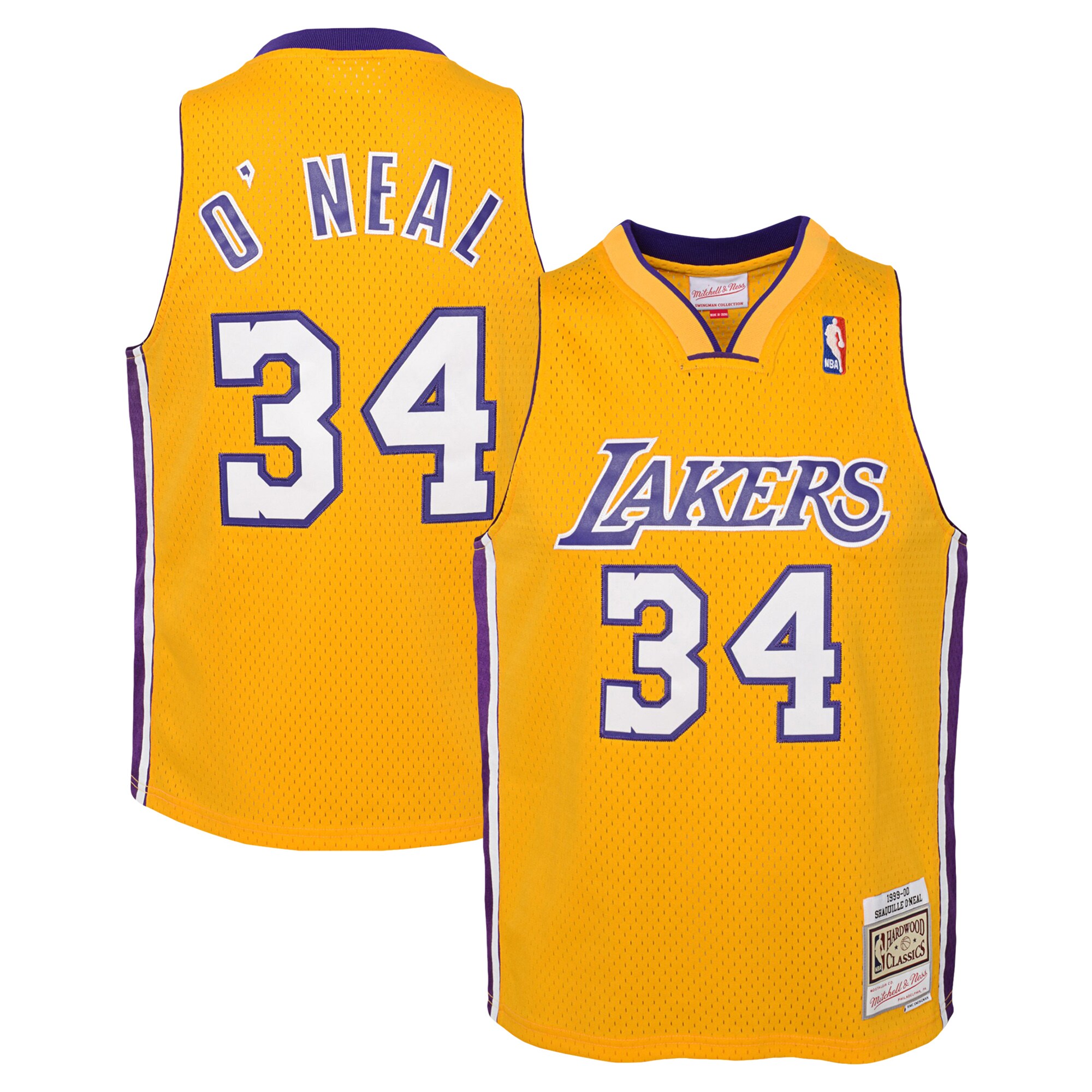 Shaquille O'Neal Los Angeles Lakers Mitchell & Ness Youth 1999\/00 Hardwood Classics Swingman Jersey - Gold