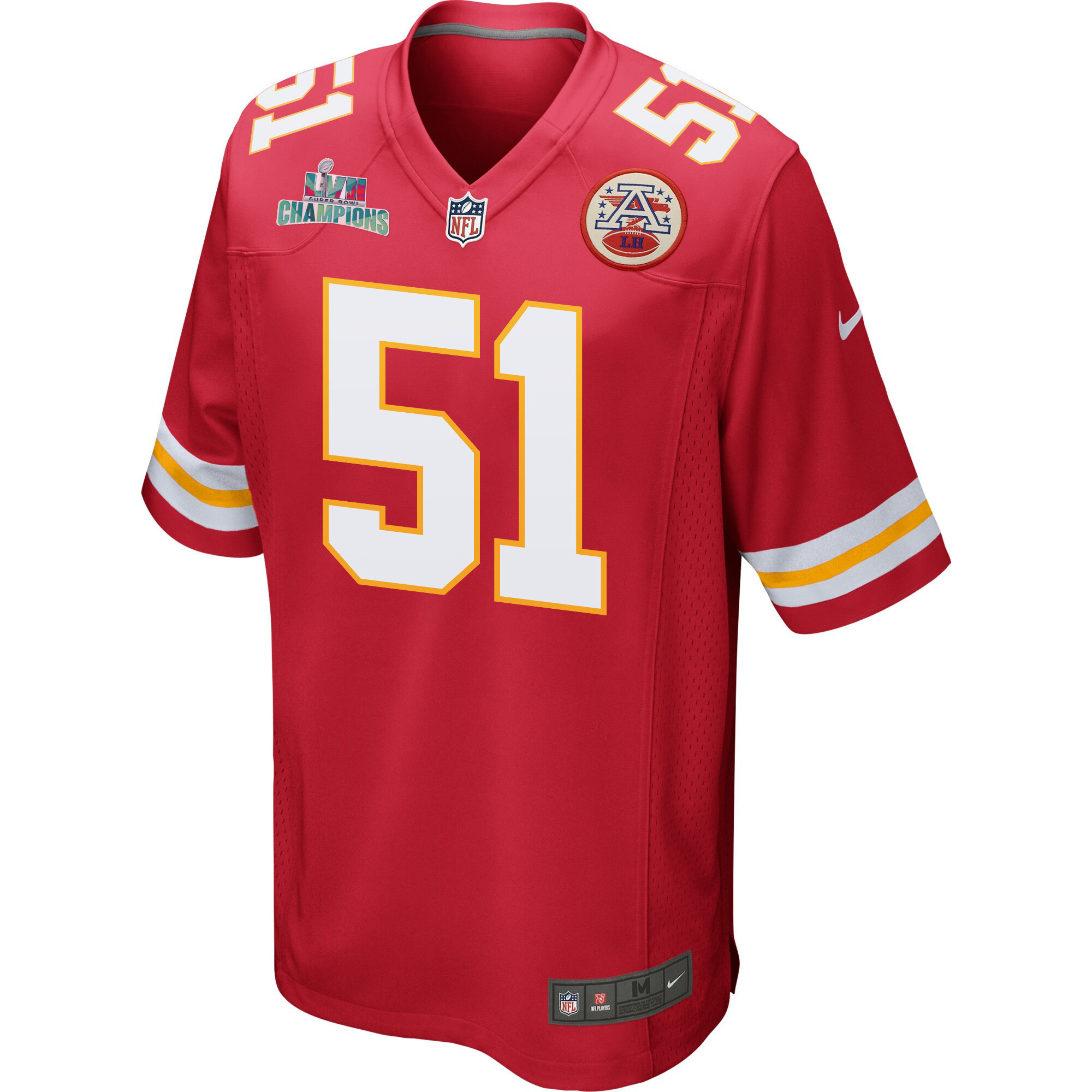 Mike Danna 51 Kansas City Chiefs Super Bowl LVII Champions Men Game Jersey - Red