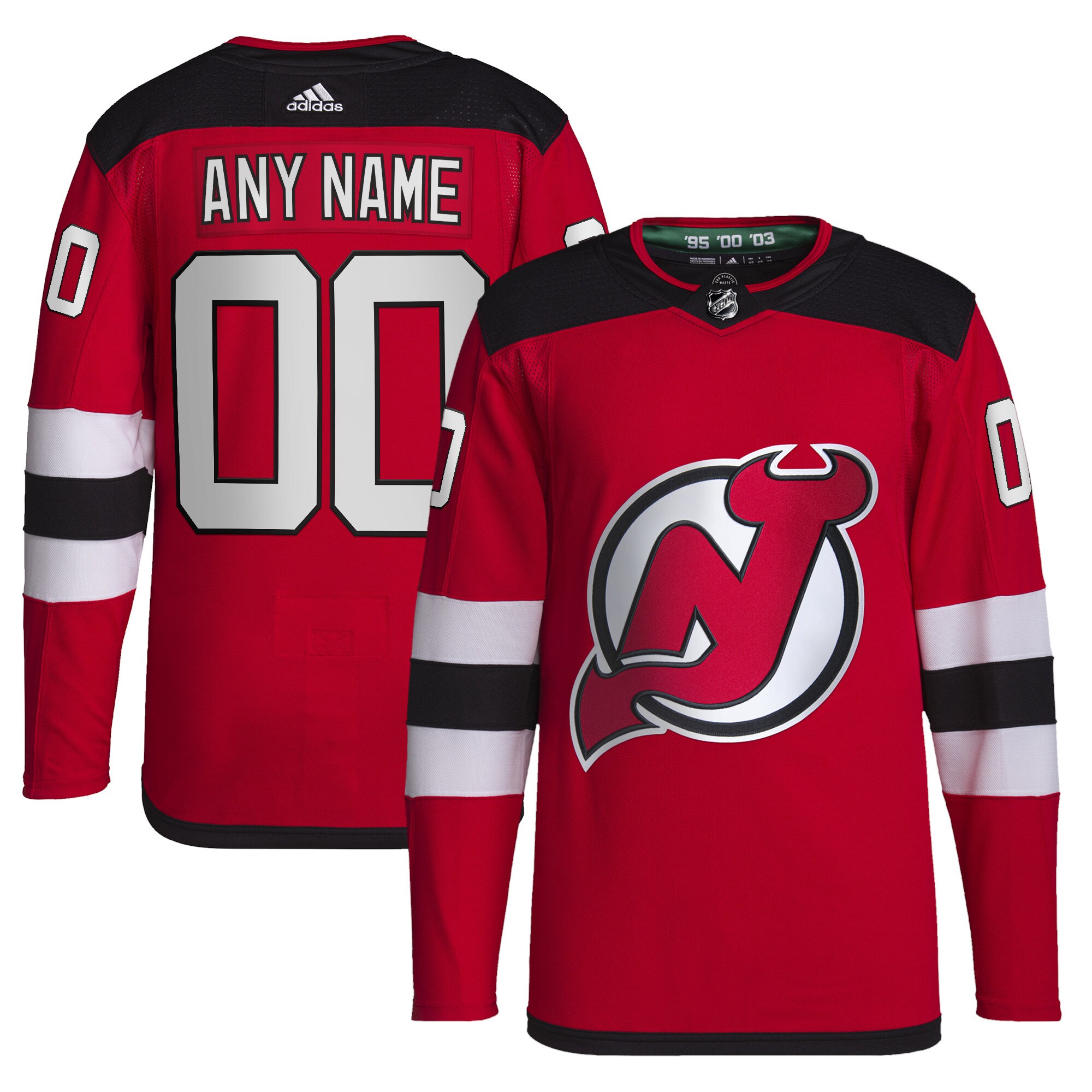 New Jersey Devils adidas Home Primegreen Authentic Custom Jersey - Red