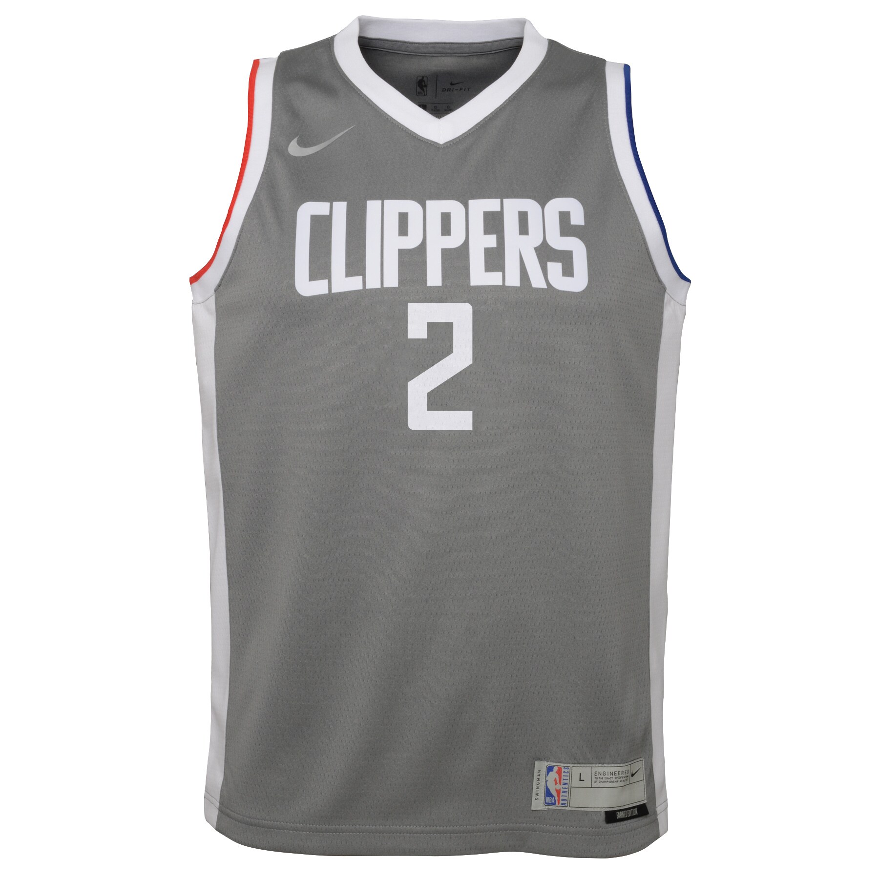 Kawhi Leonard LA Clippers Youth 2020\/21 Swingman Player Jersey Gray - Earned Edition