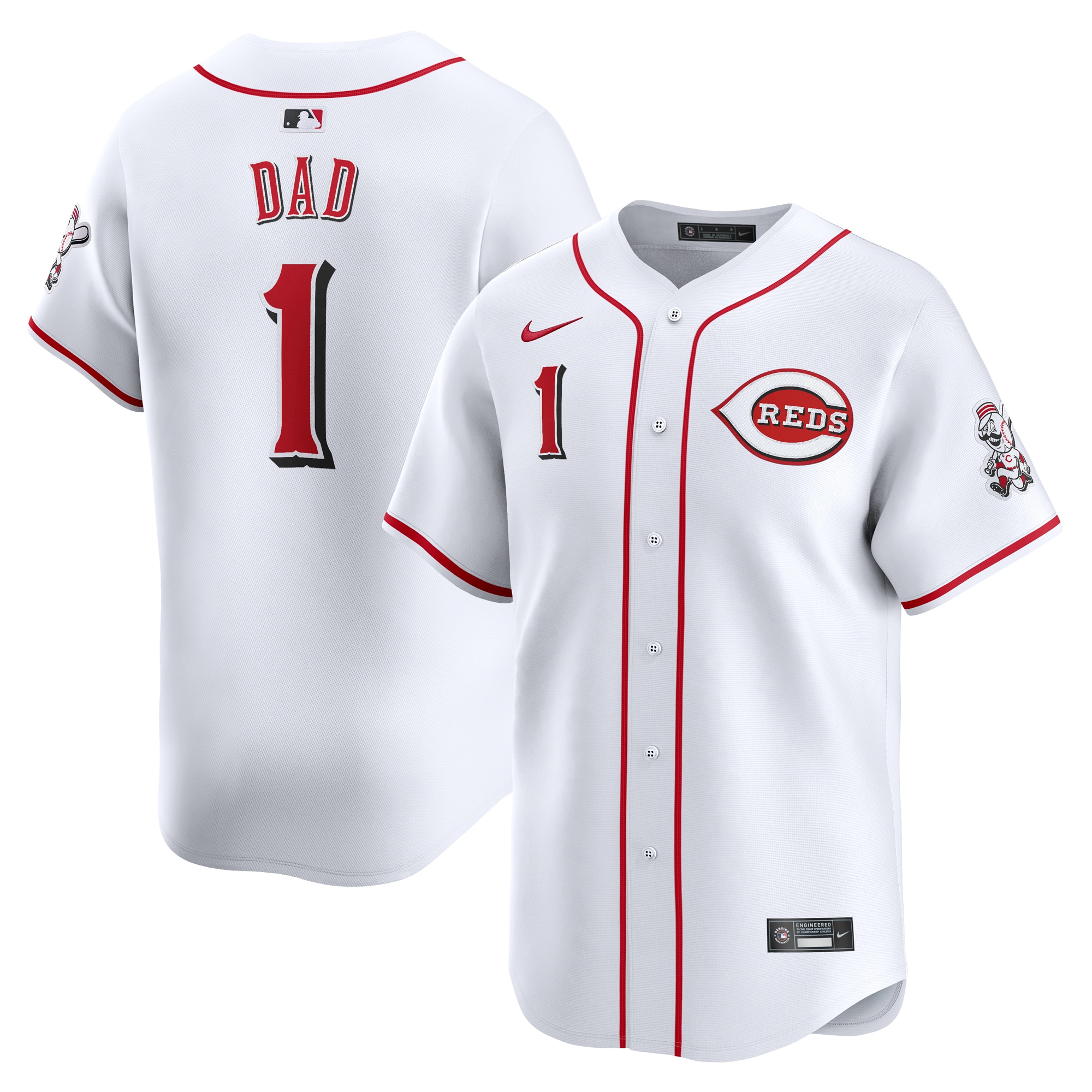 Cincinnati Reds  #1 Dad Home Limited Jersey - White