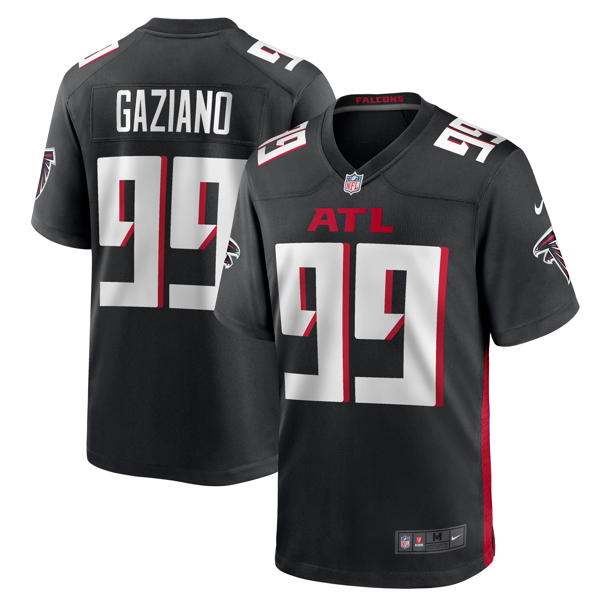 Joe Gaziano Atlanta Falcons  Team Game Jersey -  Black