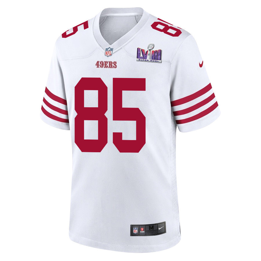 George Kittle 85 San Francisco 49ers Super Bowl LVIII Patch Game Men Jersey - White