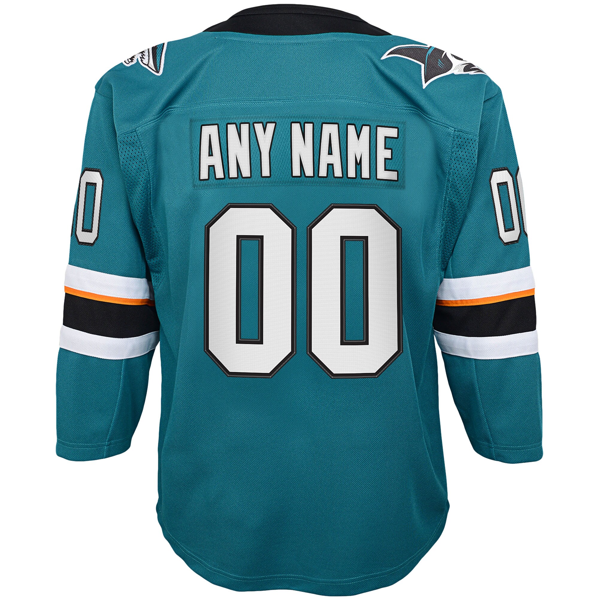 San Jose Sharks Youth 2019\/20 Home Premier Custom Jersey - Teal