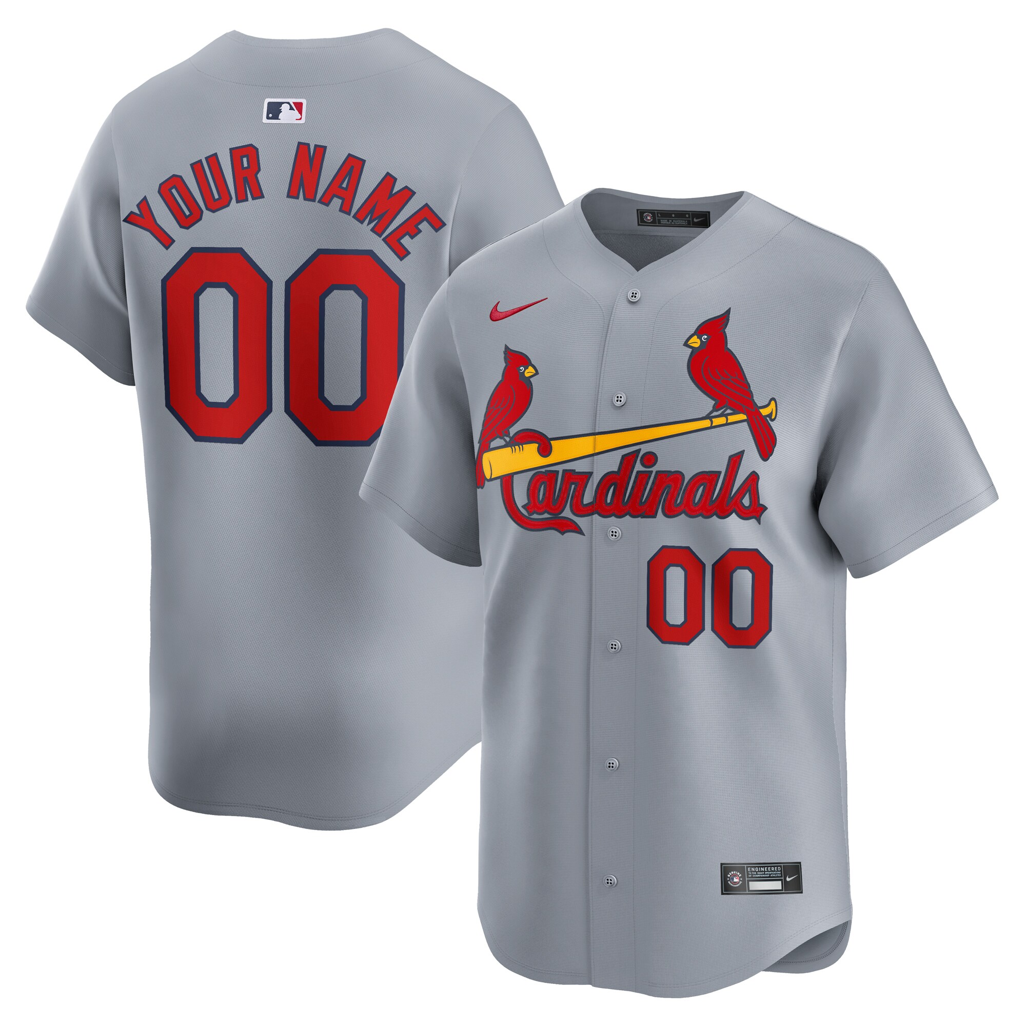 St. Louis Cardinals  Away Limited Custom Jersey - Gray